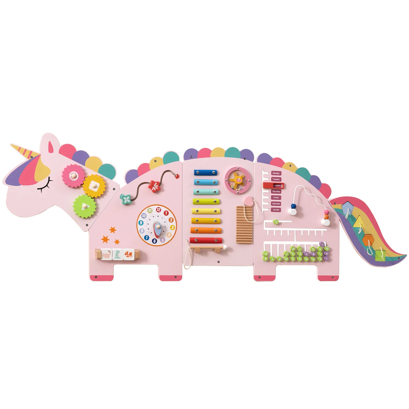 11-in-1 Dinosaur Activity Wall Busy Board Panels for Toddlers Education and Early Development - Image 11