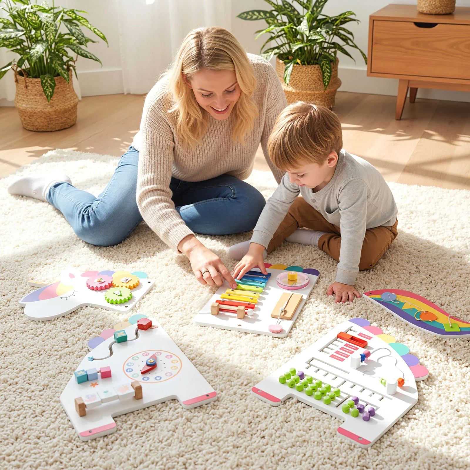 11-in-1 Dinosaur Activity Wall Busy Board Panels for Toddlers Education and Early Development - Image 18