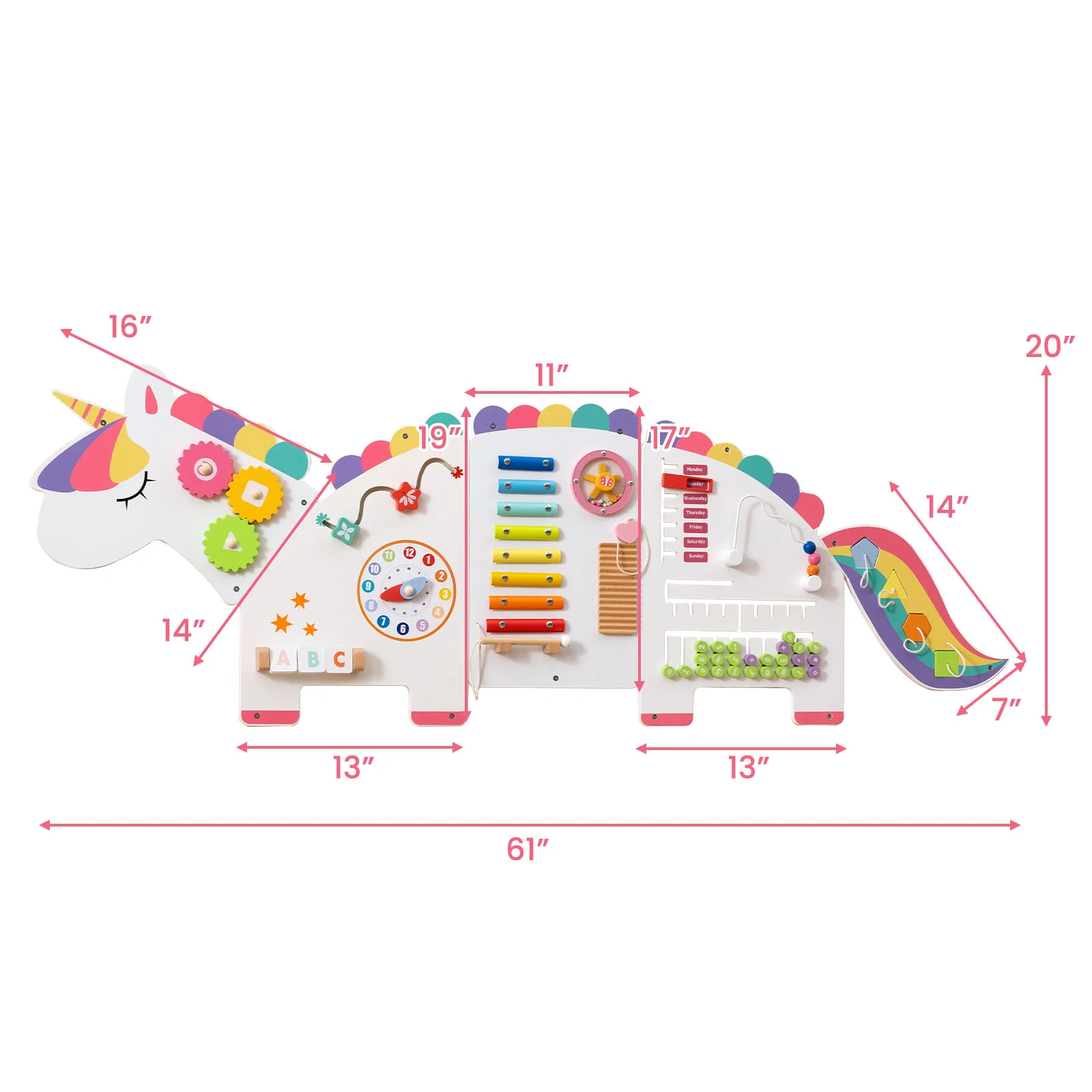 11-in-1 Dinosaur Activity Wall Busy Board Panels for Toddlers Education and Early Development - Image 21