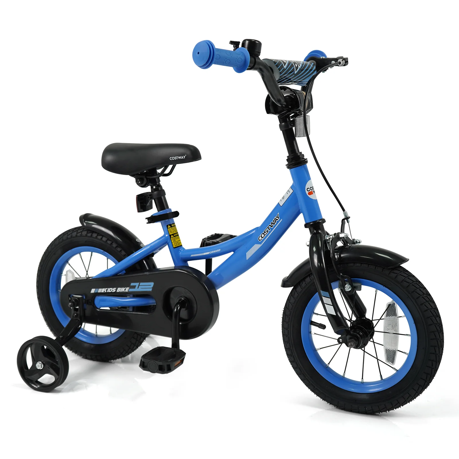 12/14/16/18 Inches Kids Bike with Removable Training Wheels and Adjustable Seatfor 3-8 Years Old Navy - Image 27