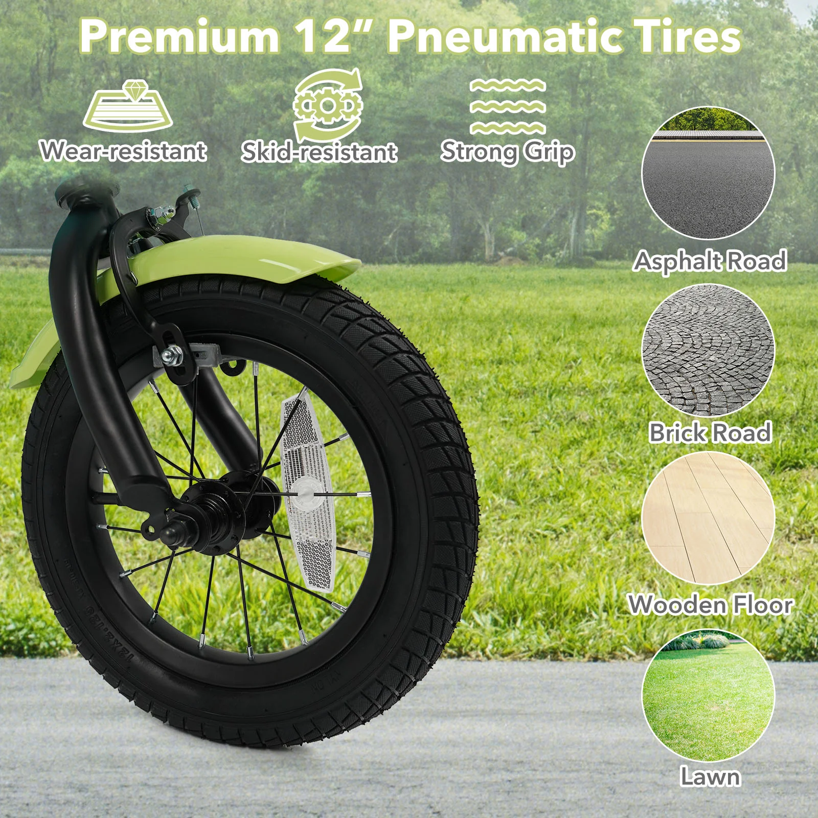 12/14/16 Inch Kids Bike with Training Wheels and Basket Green Color - Image 23