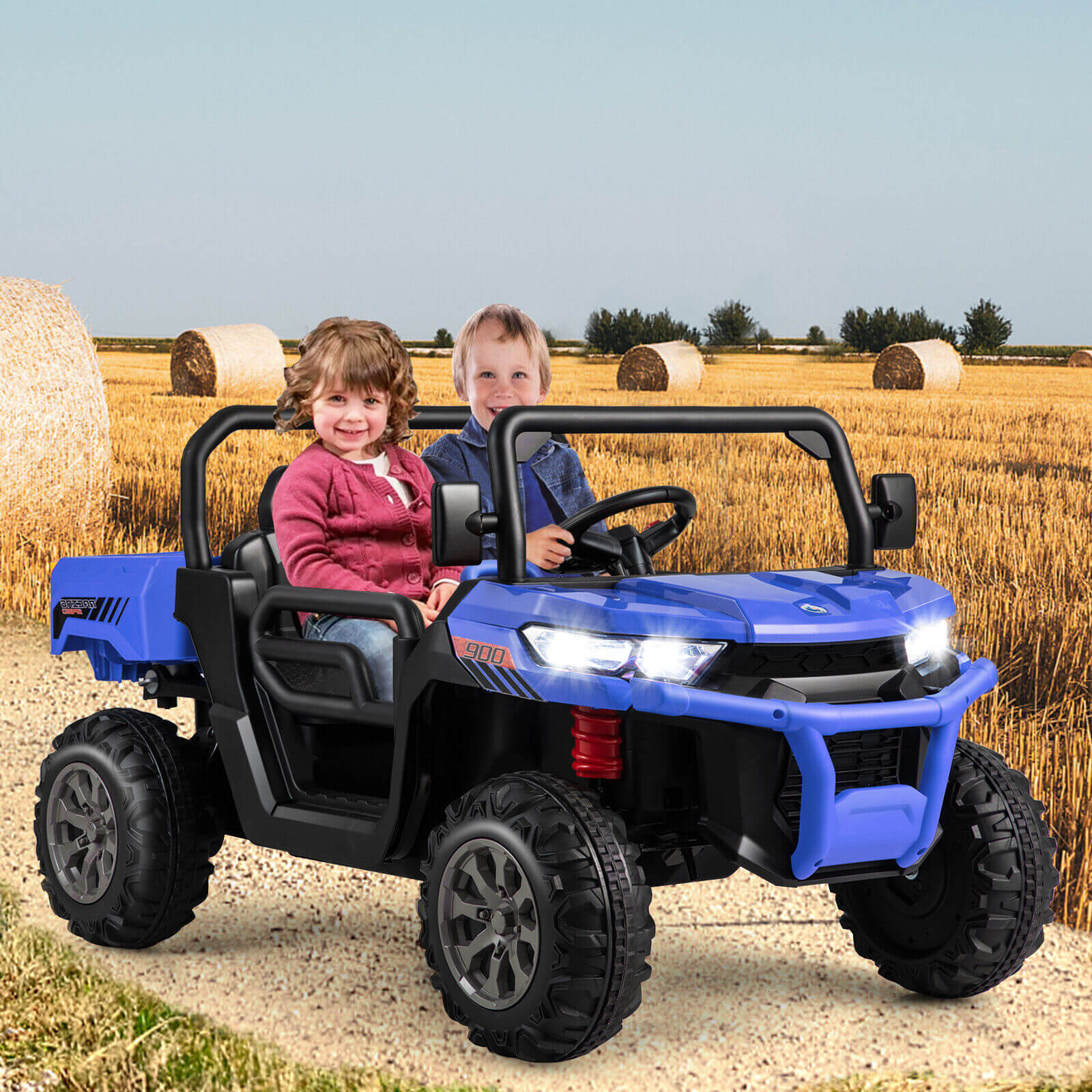 12V 2-Seater Kids Ride On Dump Truck with Dump Bed and Shovel - Image 34