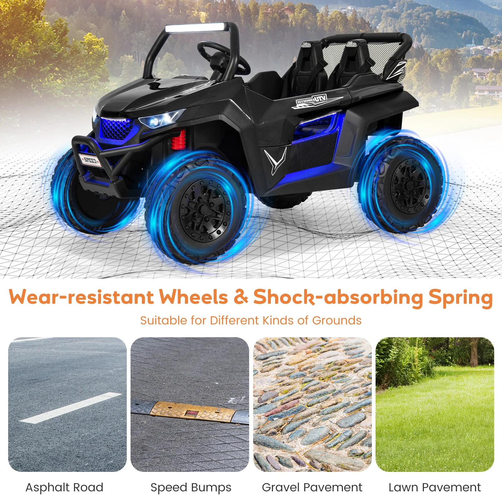 12V 2-Seater Kids Ride on UTV with Slow Start Function Music - Image 24