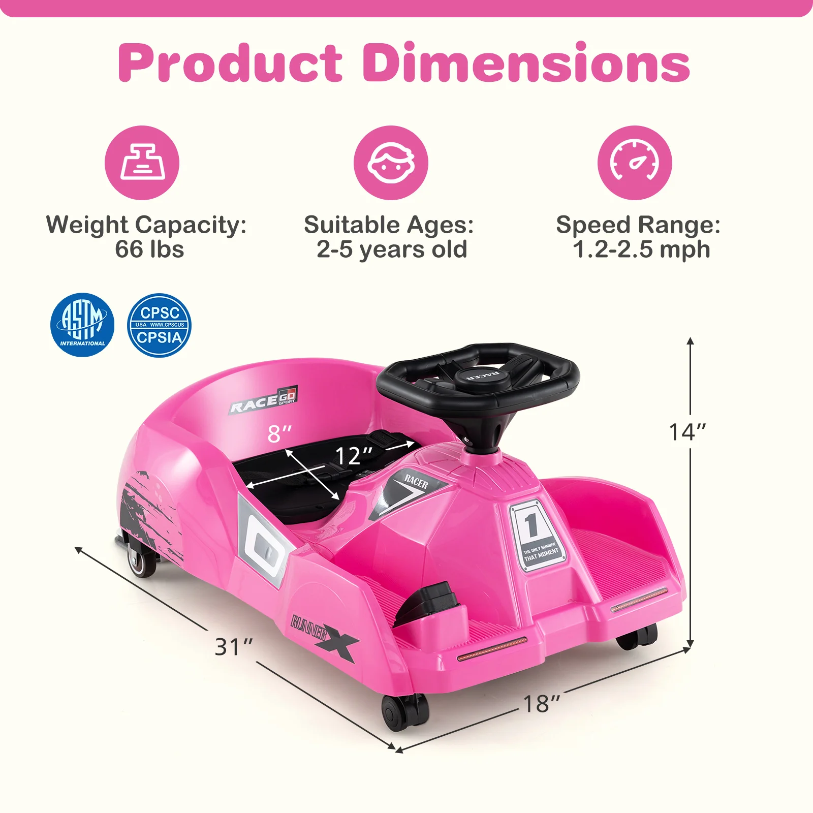 12V Electric Cleaning Go Kart with Detachable Mop and Remote Control - Image 12