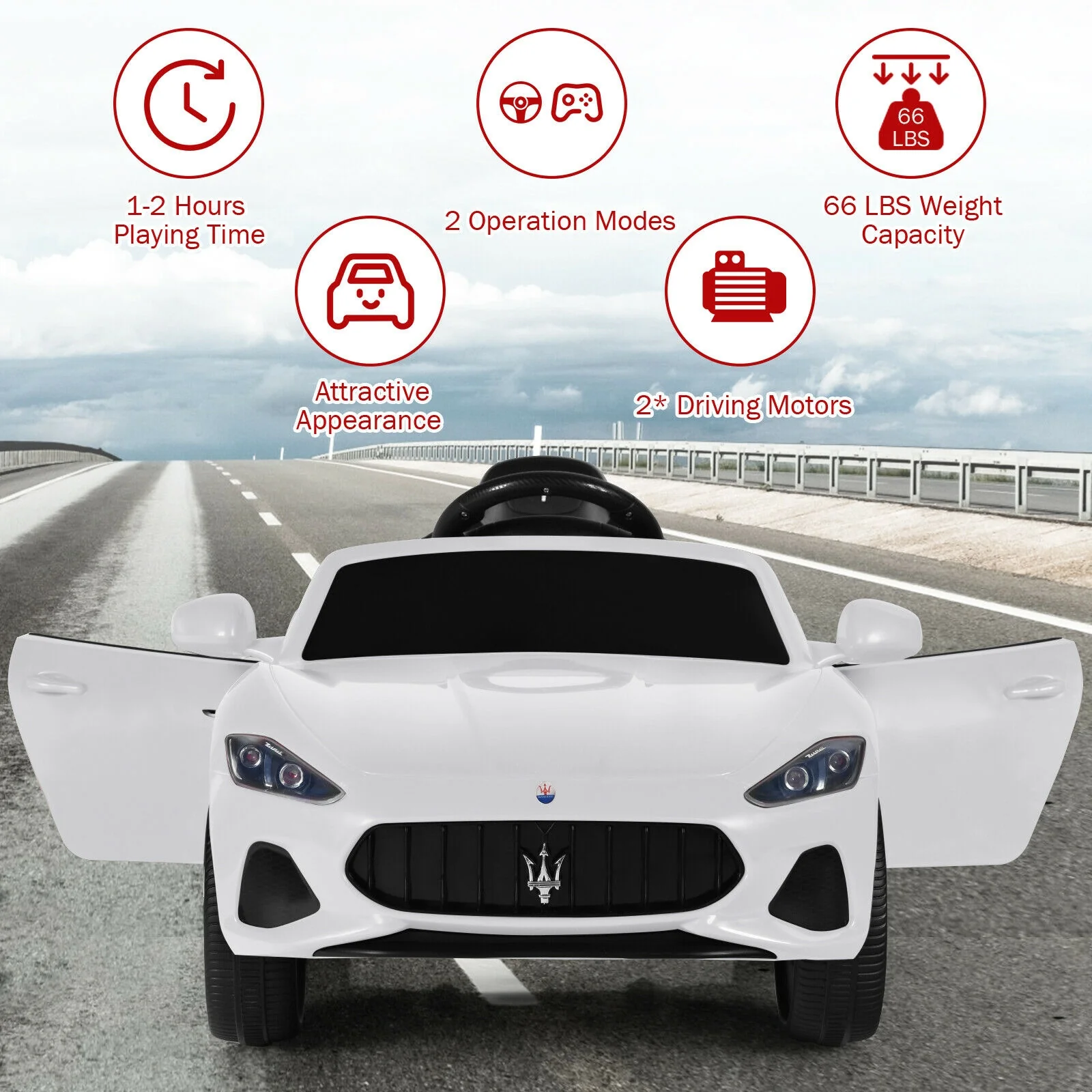 12V Kids Ride-On Car with Remote Control and Lights - Image 18