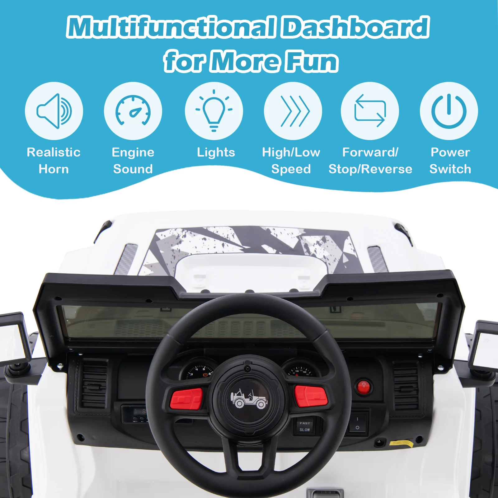 12V Kids Ride-on Jeep Car with 2.4 G Remote Control - Image 49