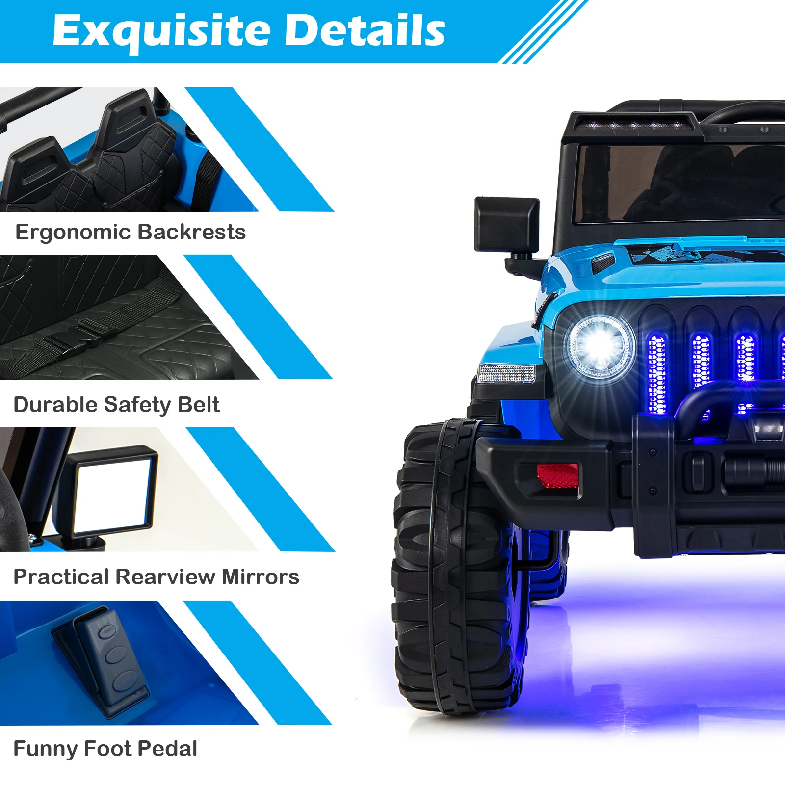12V Kids Ride-on Jeep Car with 2.4 G Remote Control - Image 58