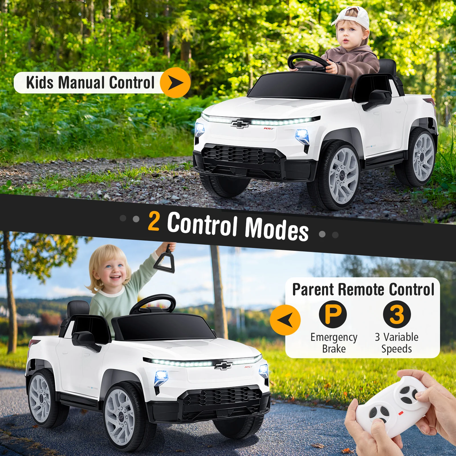 12V Ride on Car Truck Licensed Chevrolet with Remote Control Gift for 3+ - Image 14
