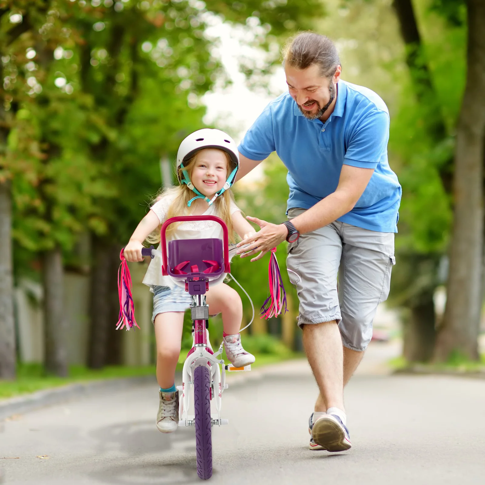 14 Inch Kids Bike with Doll Seat and Removable Training Wheels - Image 9