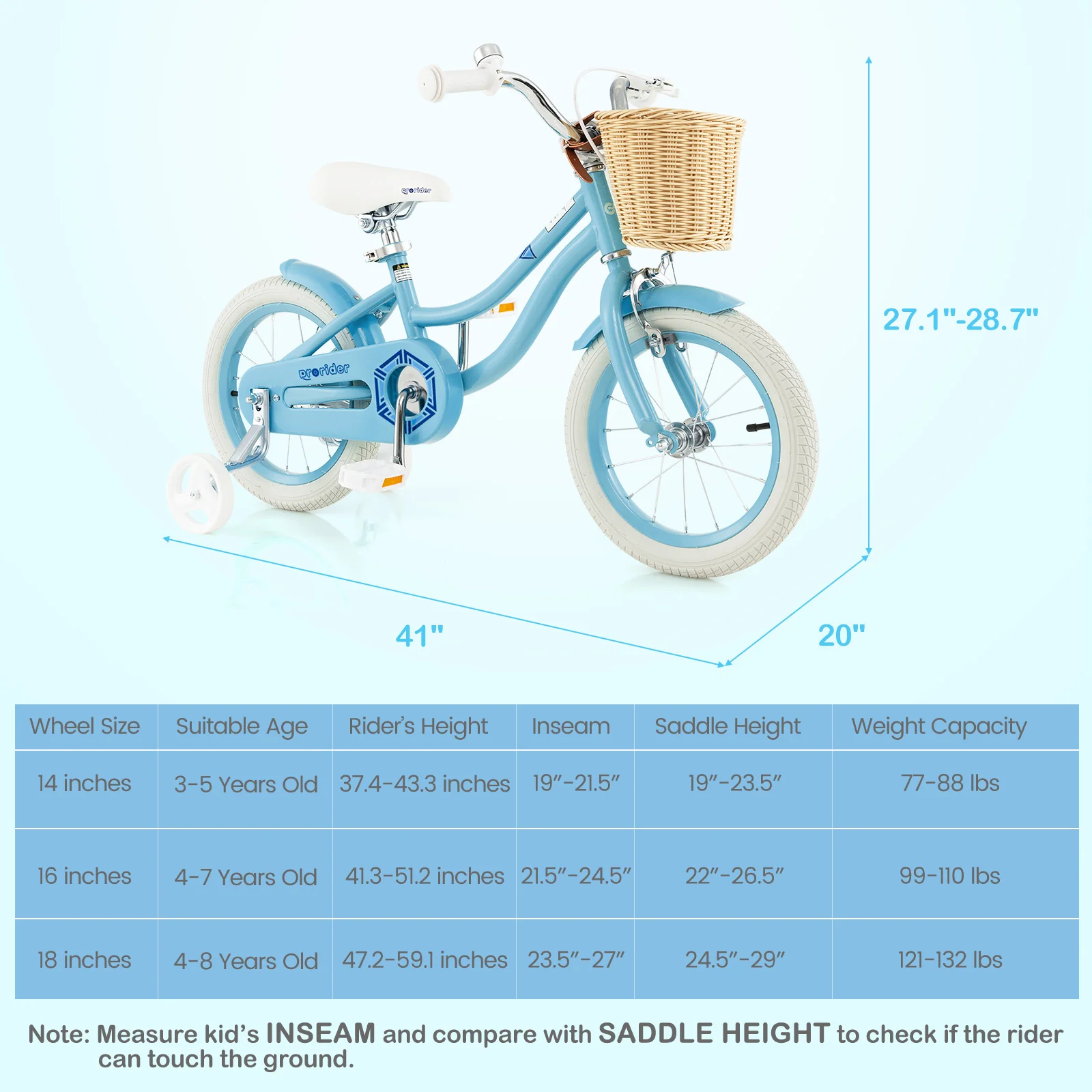 14-Inch Kids Bike with Training Wheels and Adjustable Handlebar Seat - Image 5