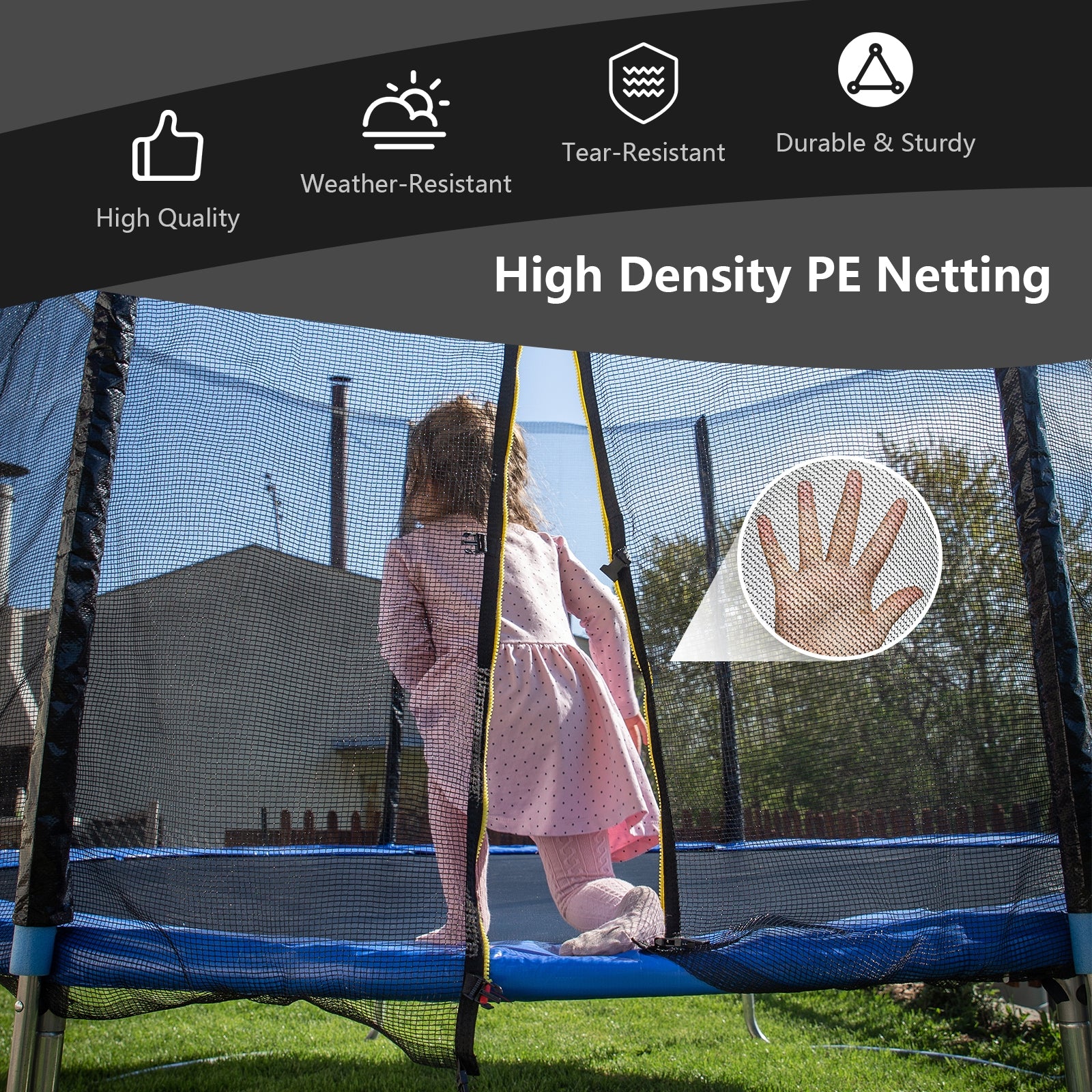 15 Feet Trampoline Safety Replacement Protection Enclosure Net - Image 15