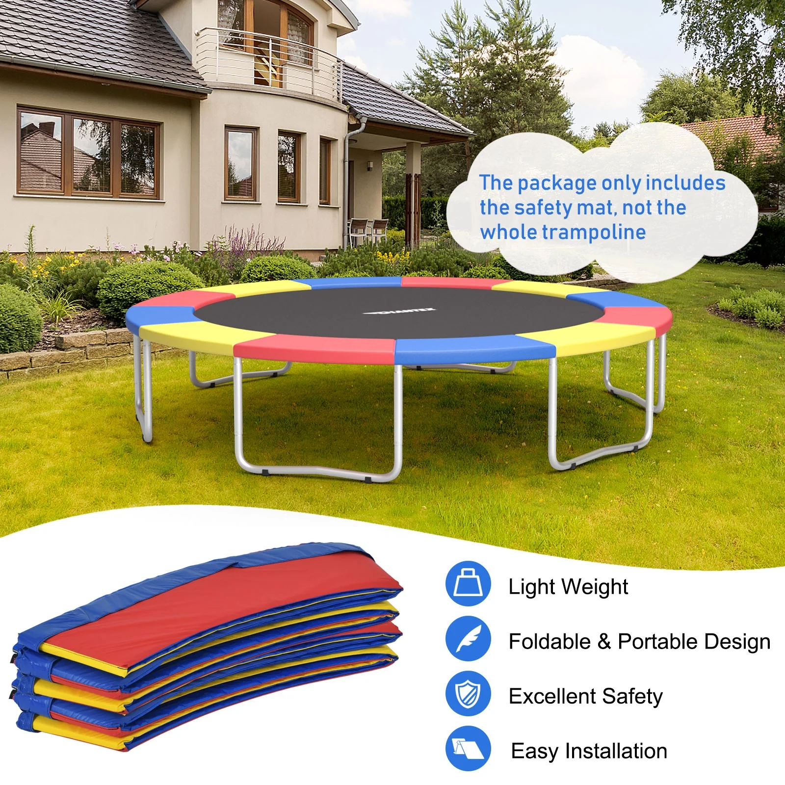 16 Feet Waterproof and Tear-Resistant Universal Trampoline Safety Pad Spring Cover - Image 10