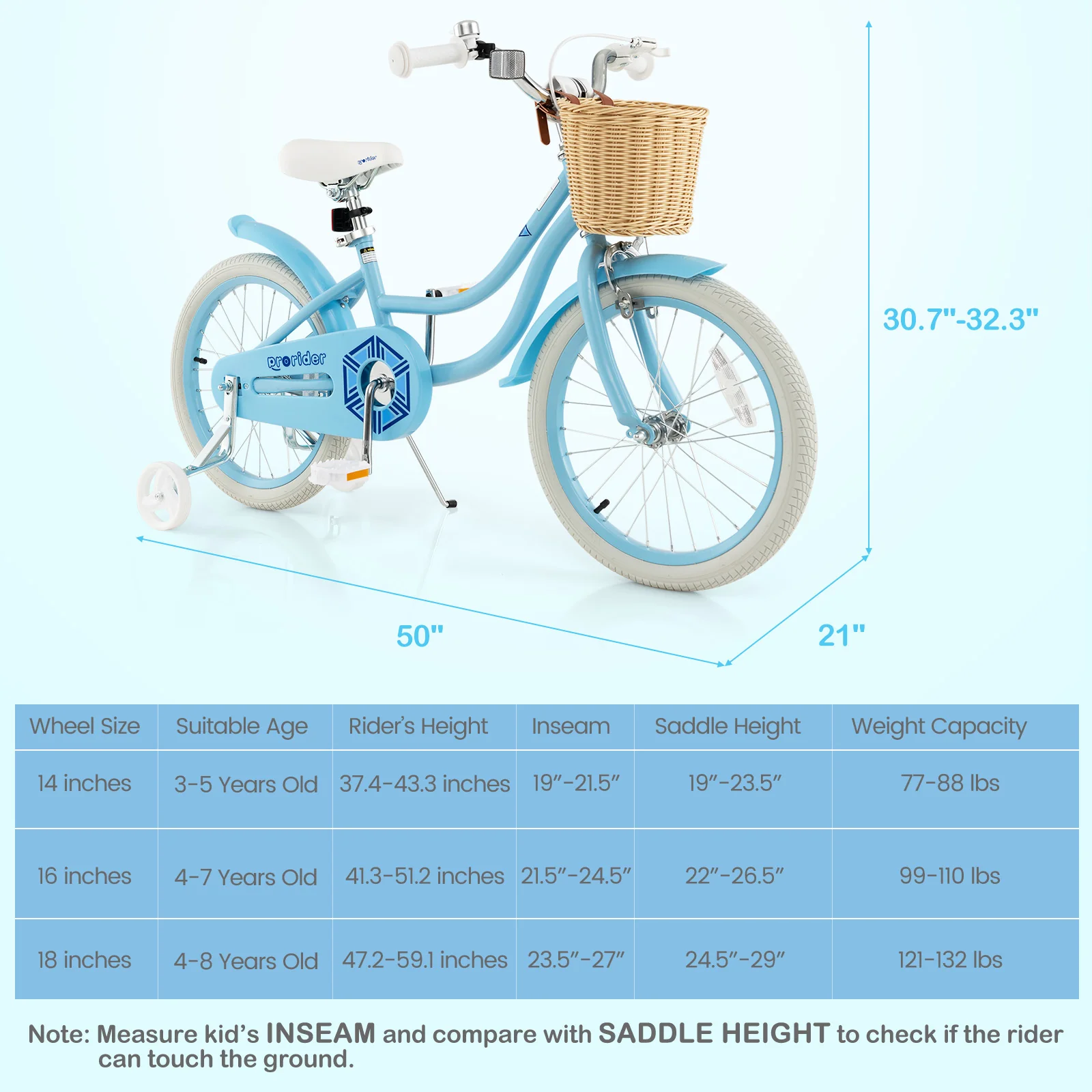 18-Inch Kids Bike with Training Wheels and Adjustable Handlebar Seat - Image 5
