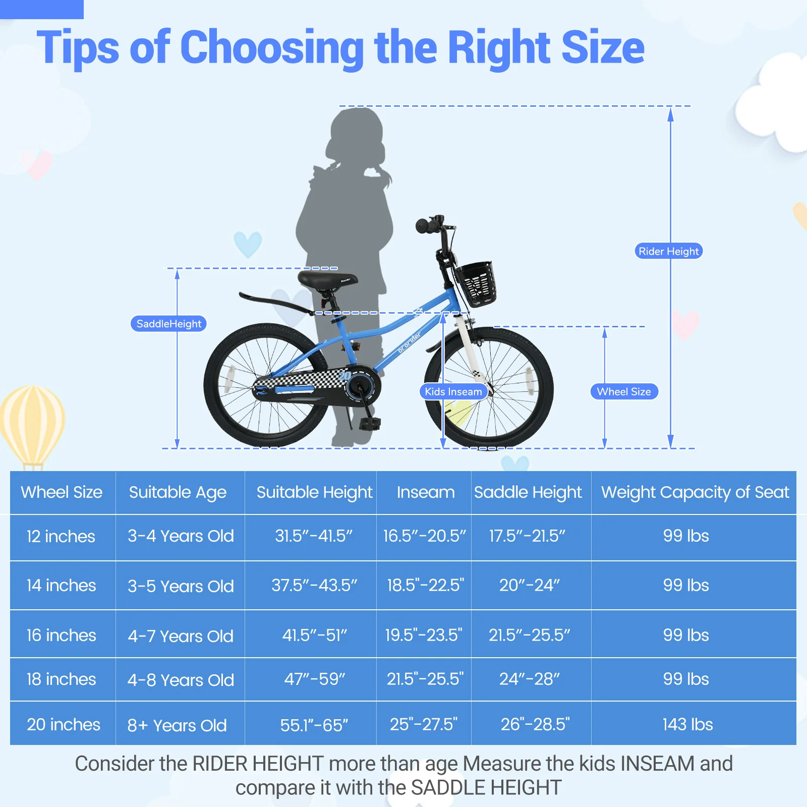 20 Inch Kids Bike Adjustable with Kickstand and Storage Basket for Aged 8+ Years - Image 12