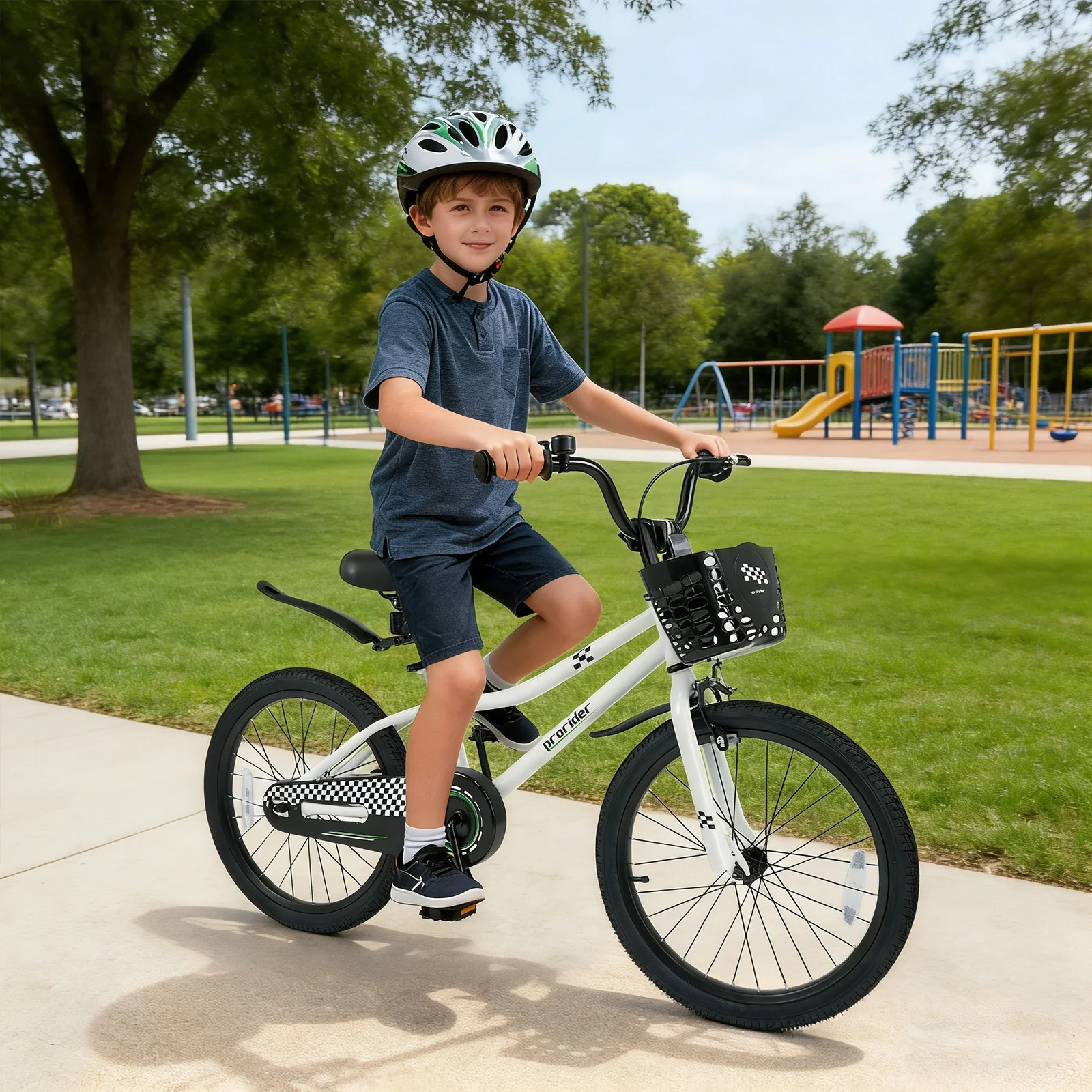 20 Inch Kids Bike Adjustable with Kickstand and Storage Basket for Aged 8+ Years - Image 17