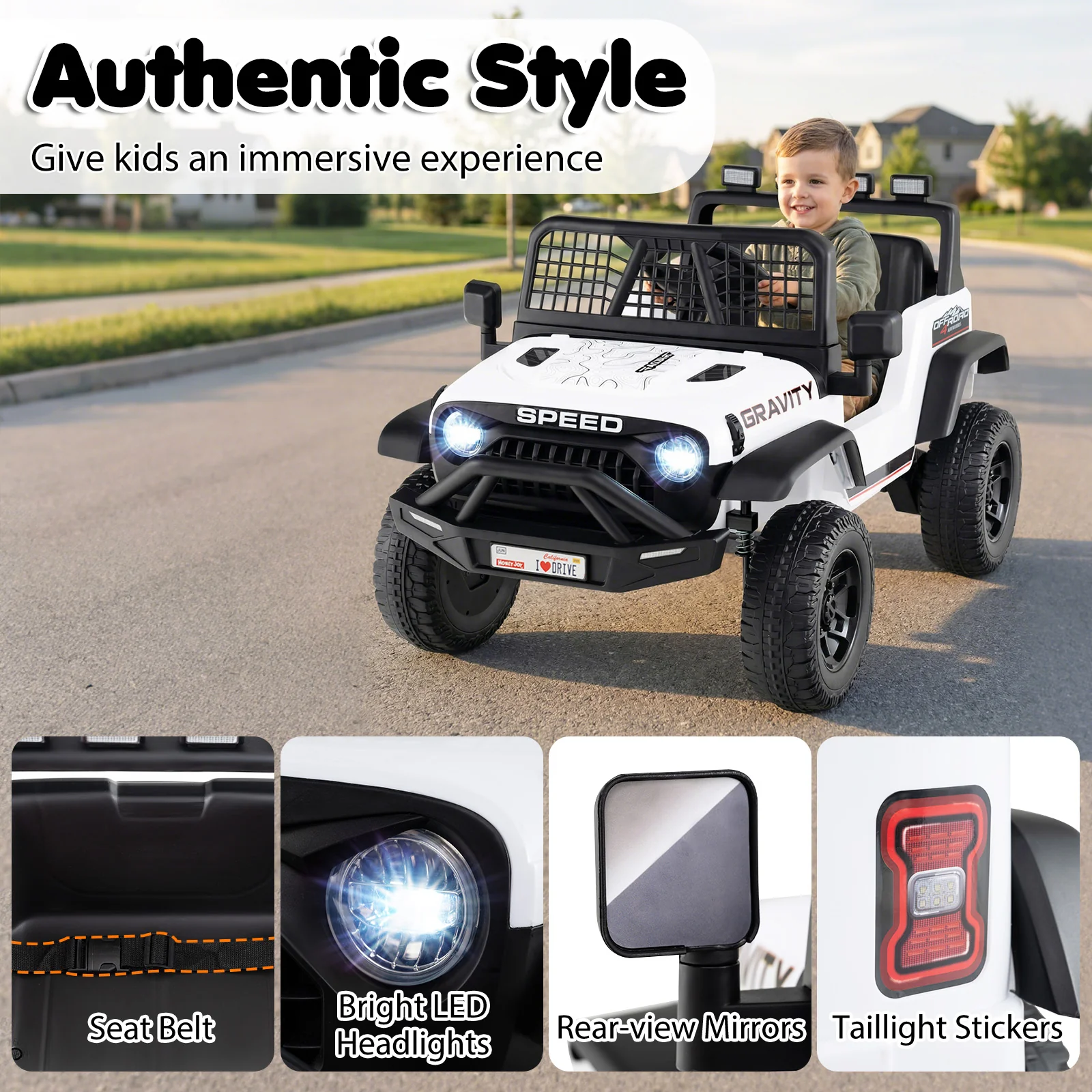 24V Ride On Car for Kids with Parent Remote Control and Music - Image 6