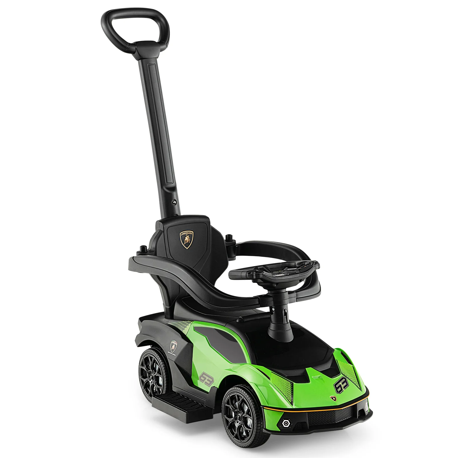 3-in-1 Licensed Lamborghini Ride on Push Car with Handle Guardrail - Image 3