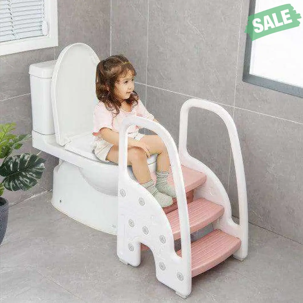3-Step Stool with Safety Handles and Non-slip Pedals for Toddlers-Gray - Image 13