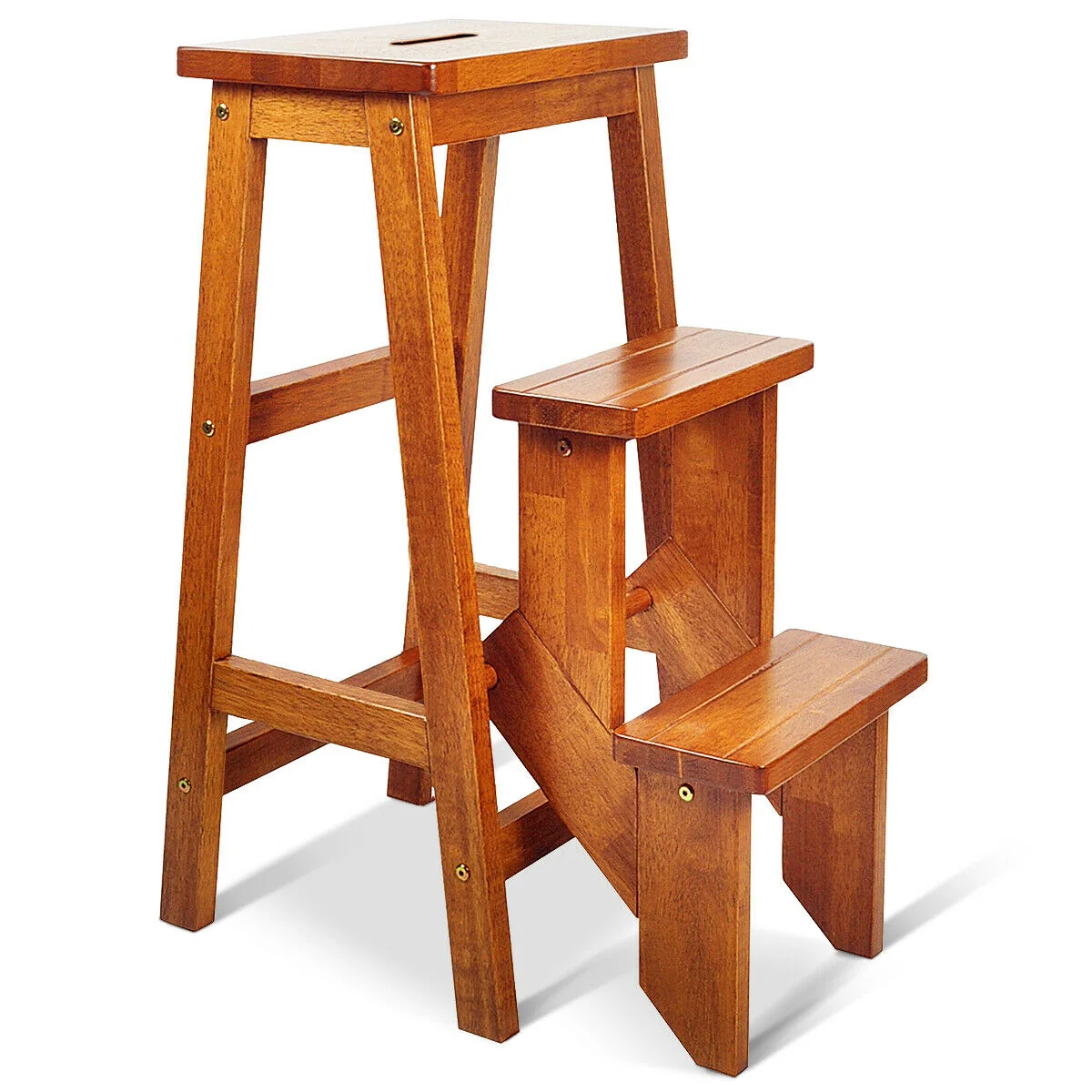 3 Tier Step Stool 3 in 1 Folding Ladder Bench - Image 11