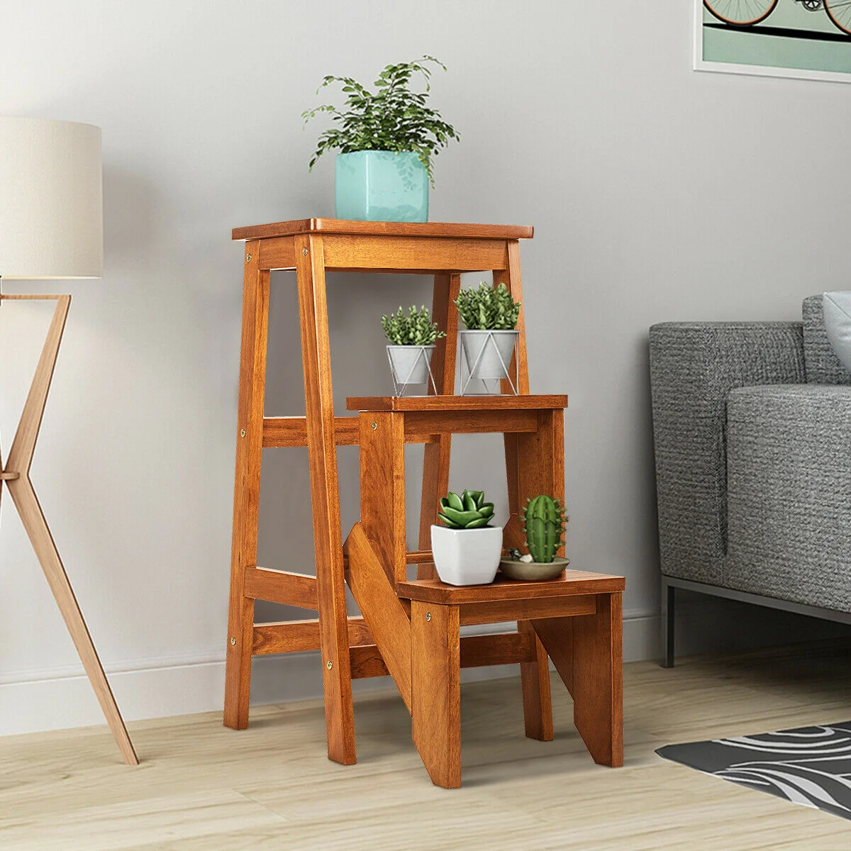 3 Tier Step Stool 3 in 1 Folding Ladder Bench - Image 18