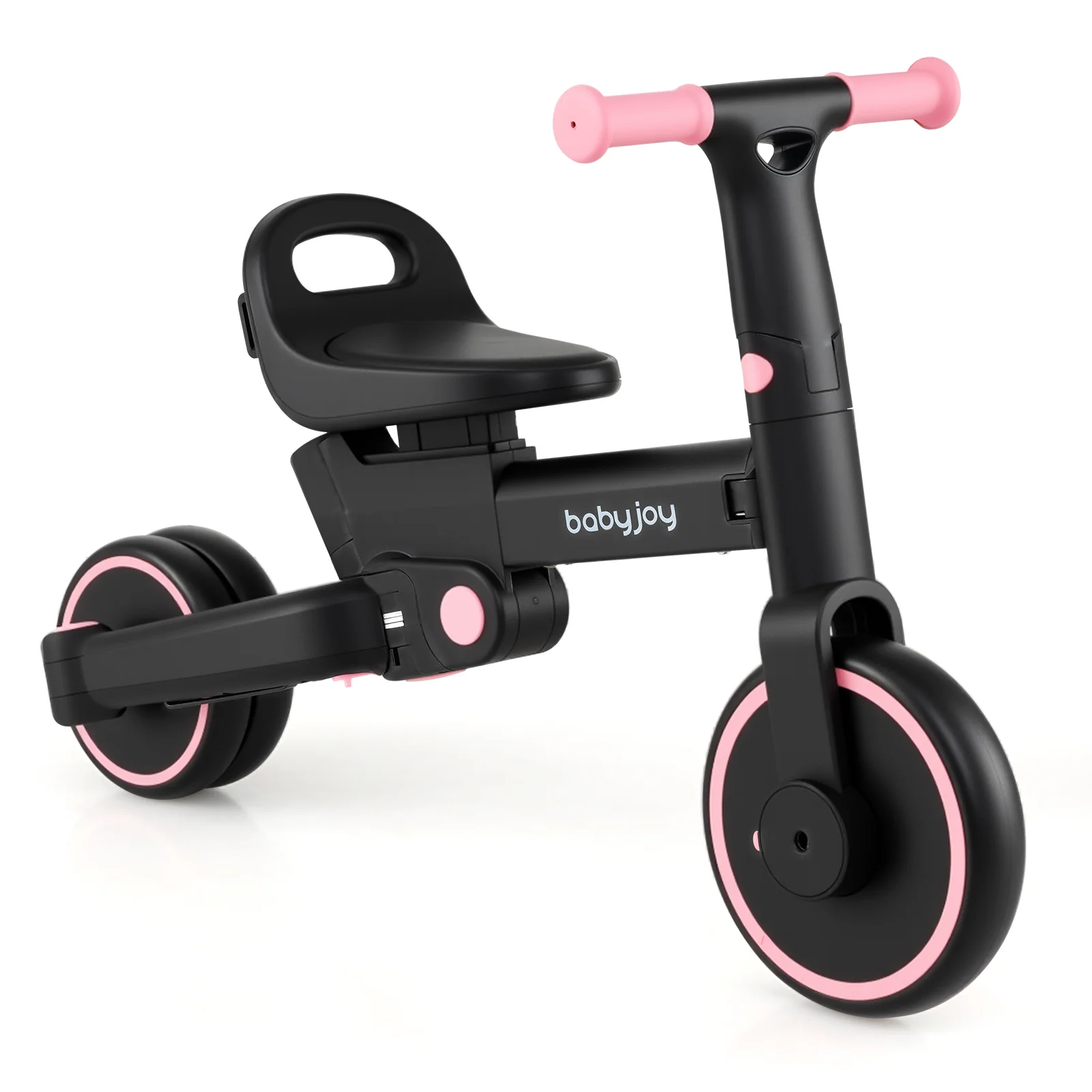 4-in-1 Foldable Toddler Tricycle with Push Handle with Adjustable Seat - Image 12