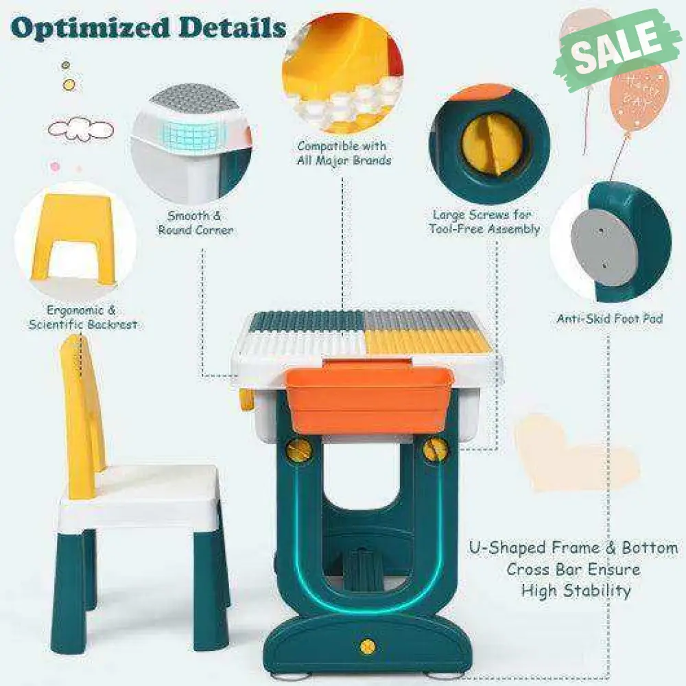 5-in-1 Kids Activity Table Set - Image 7