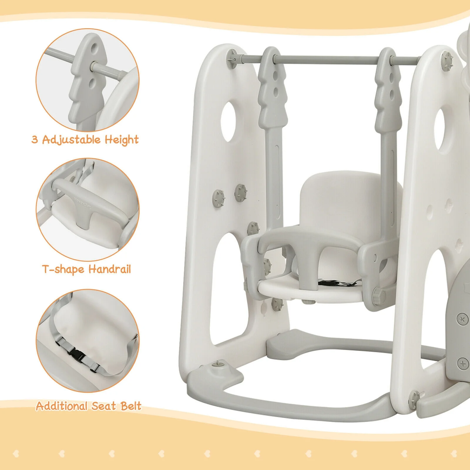 6 in 1 Toddler Slide and Swing Set with Ball Games - Image 15