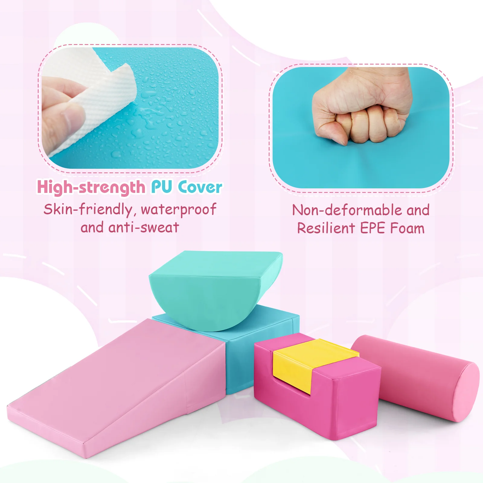 6 Pieces Foam Climbing Blocks Indoor Climb and Crawl Activity Playset with Rectangles - Image 29