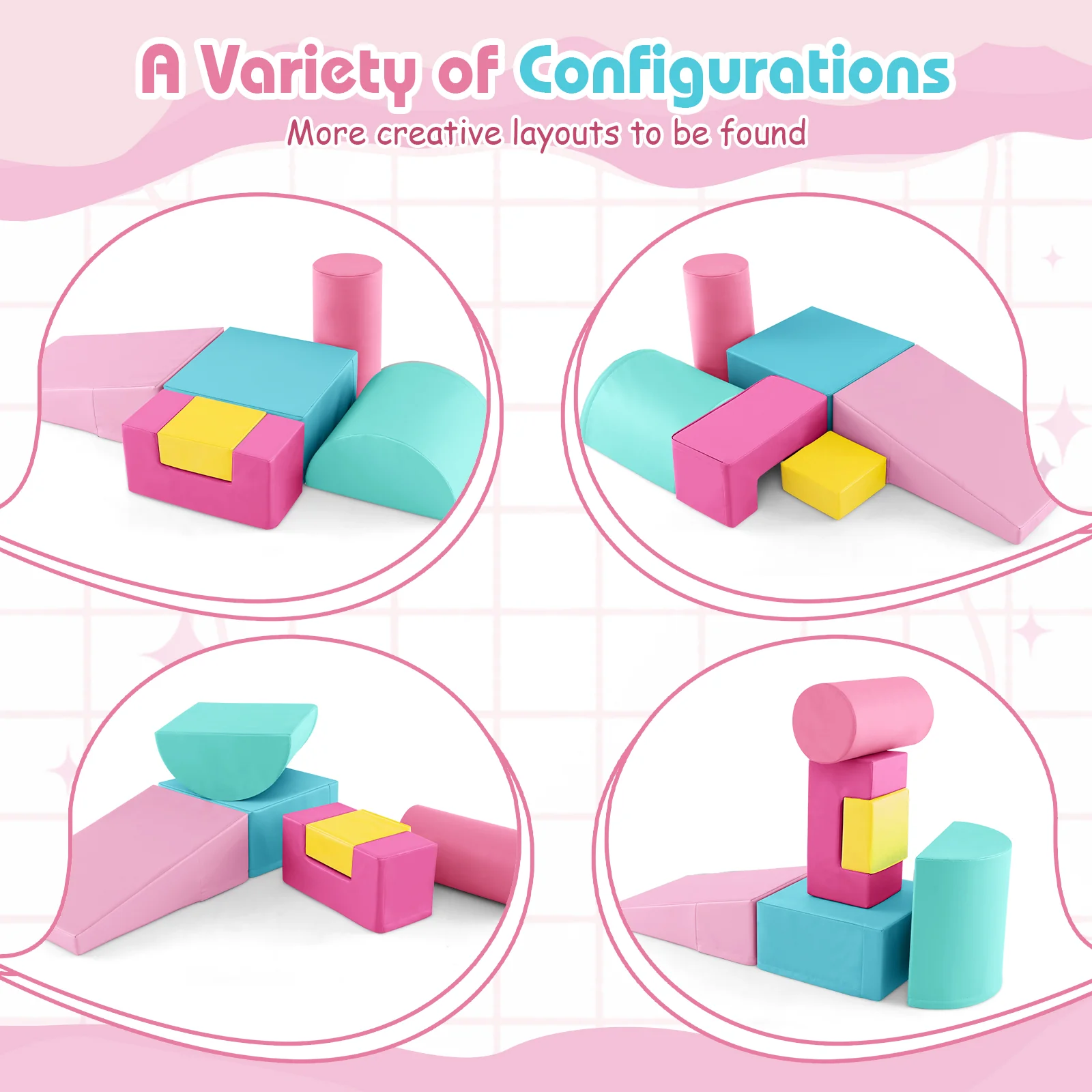 6 Pieces Foam Climbing Blocks Indoor Climb and Crawl Activity Playset with Rectangles - Image 30