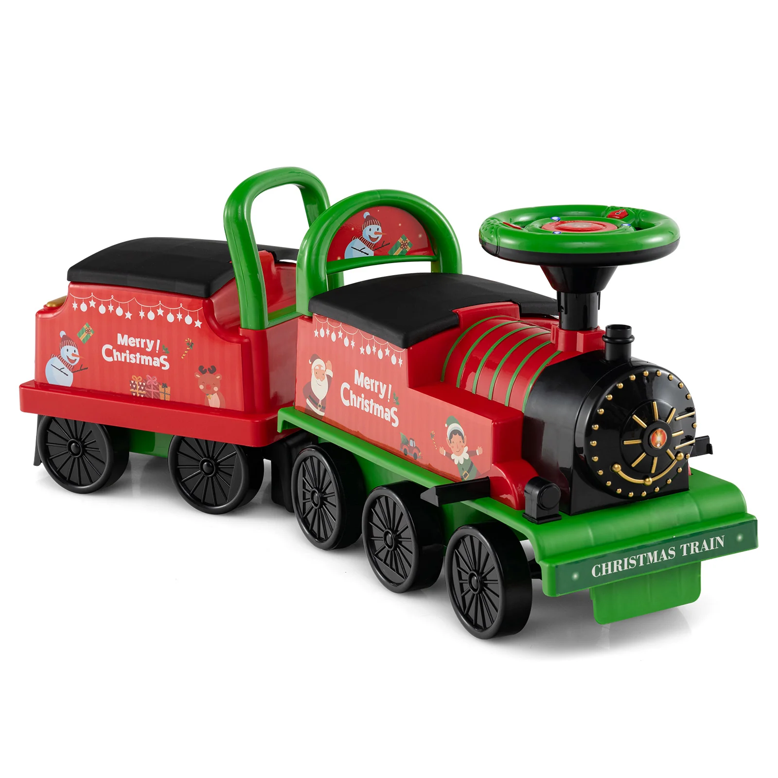 6V Ride on Train 2-Seater with Carriage and Flashing LED Lights - Image 2