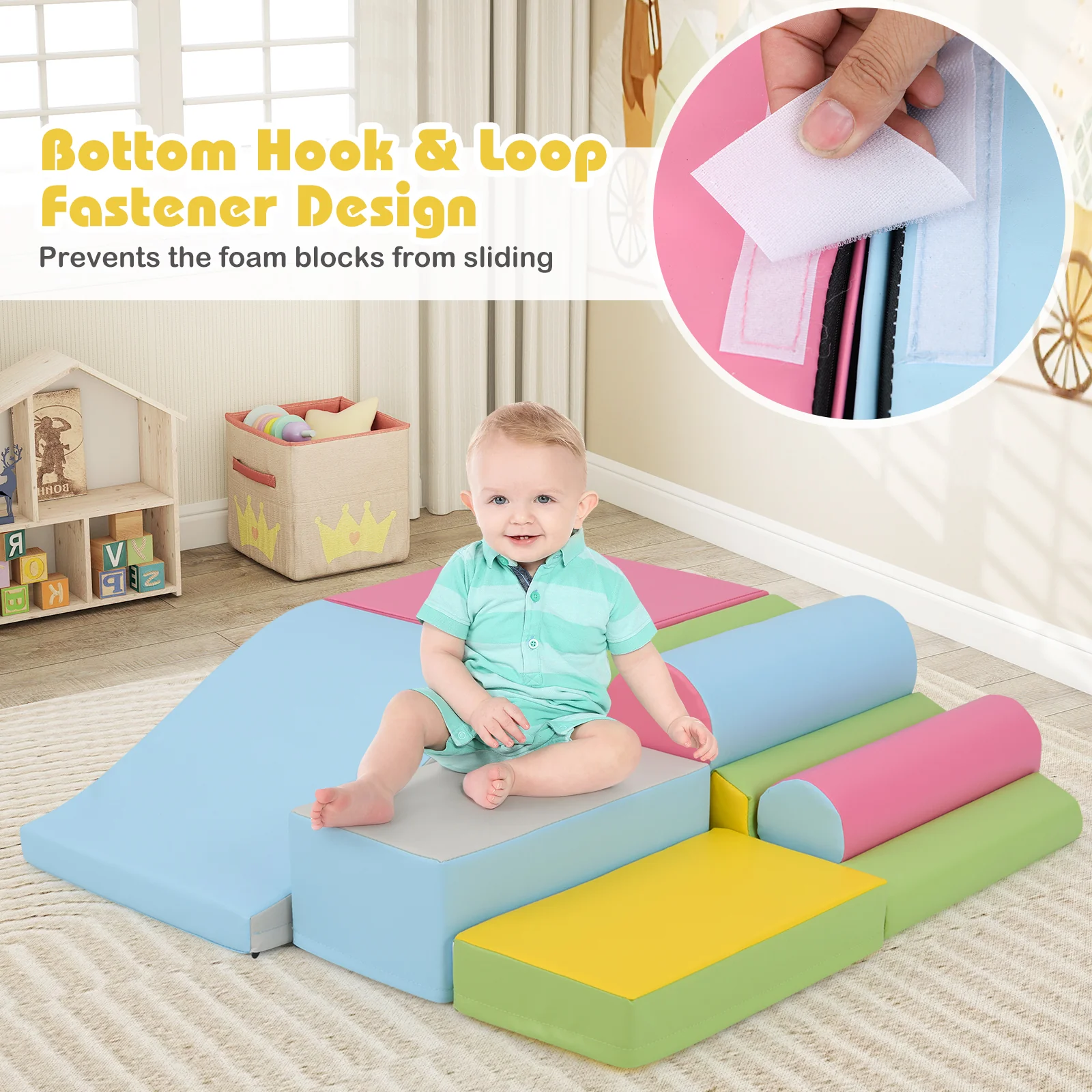 7-Piece Foam Blocks for Toddlers Soft Climbing Toys Indoor Play for Babies - Image 13