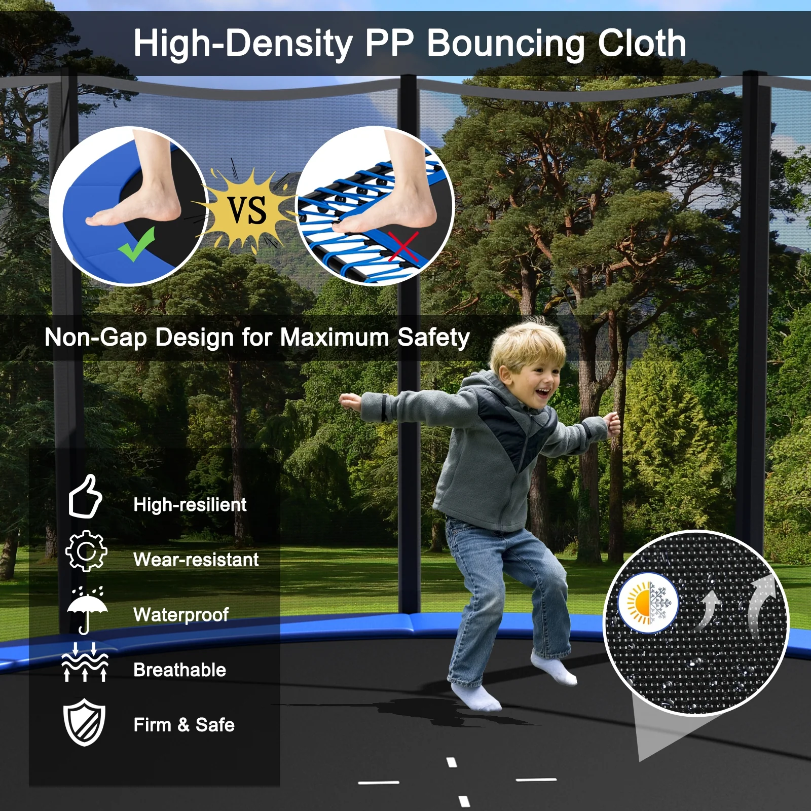 8/10/12/14/15/16 Feet Outdoor Trampoline Bounce Combo with Safety Closure Net Ladder - Image 13
