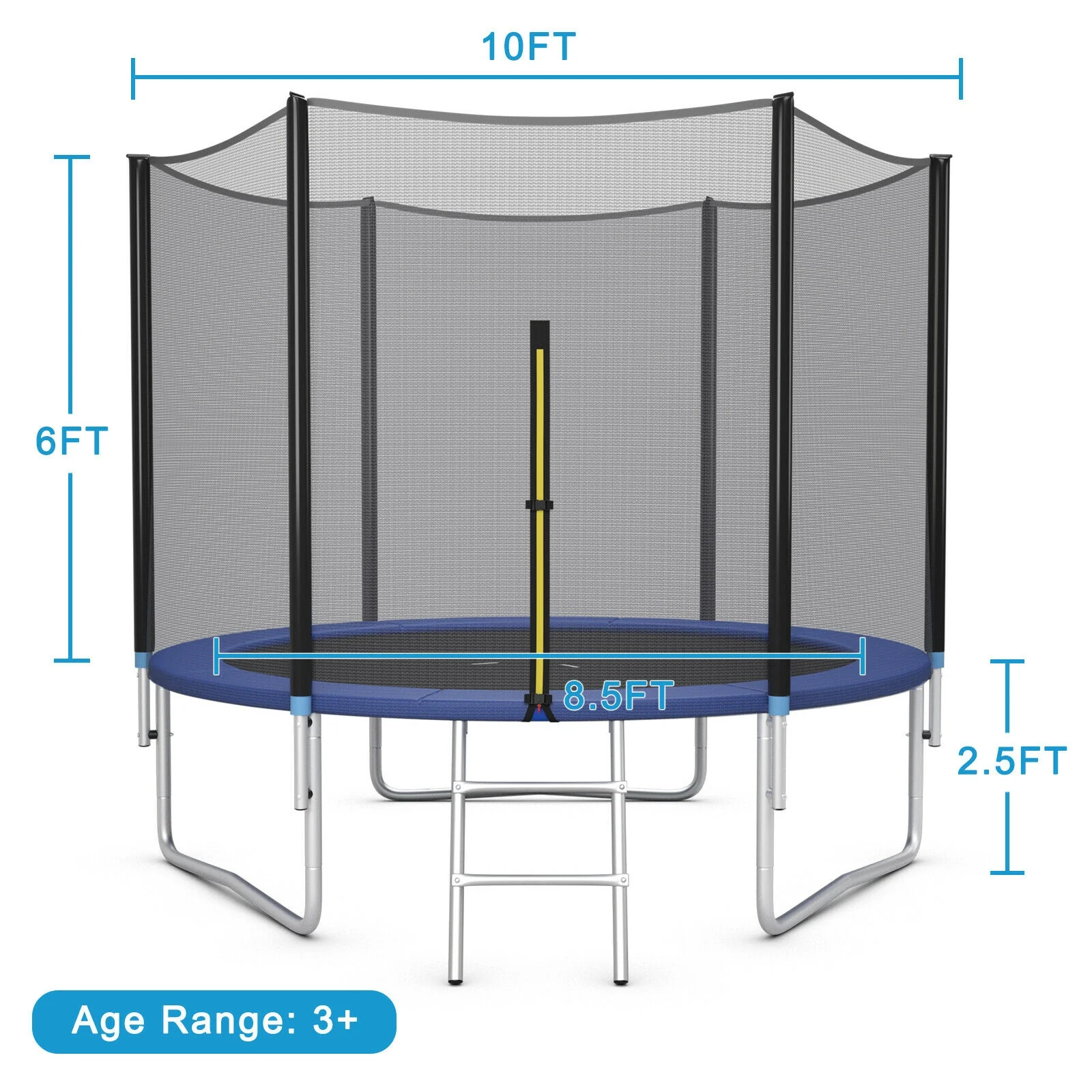 8/10/12/14/15/16 Feet Outdoor Trampoline Bounce Combo with Safety Closure Net Ladder - Image 20