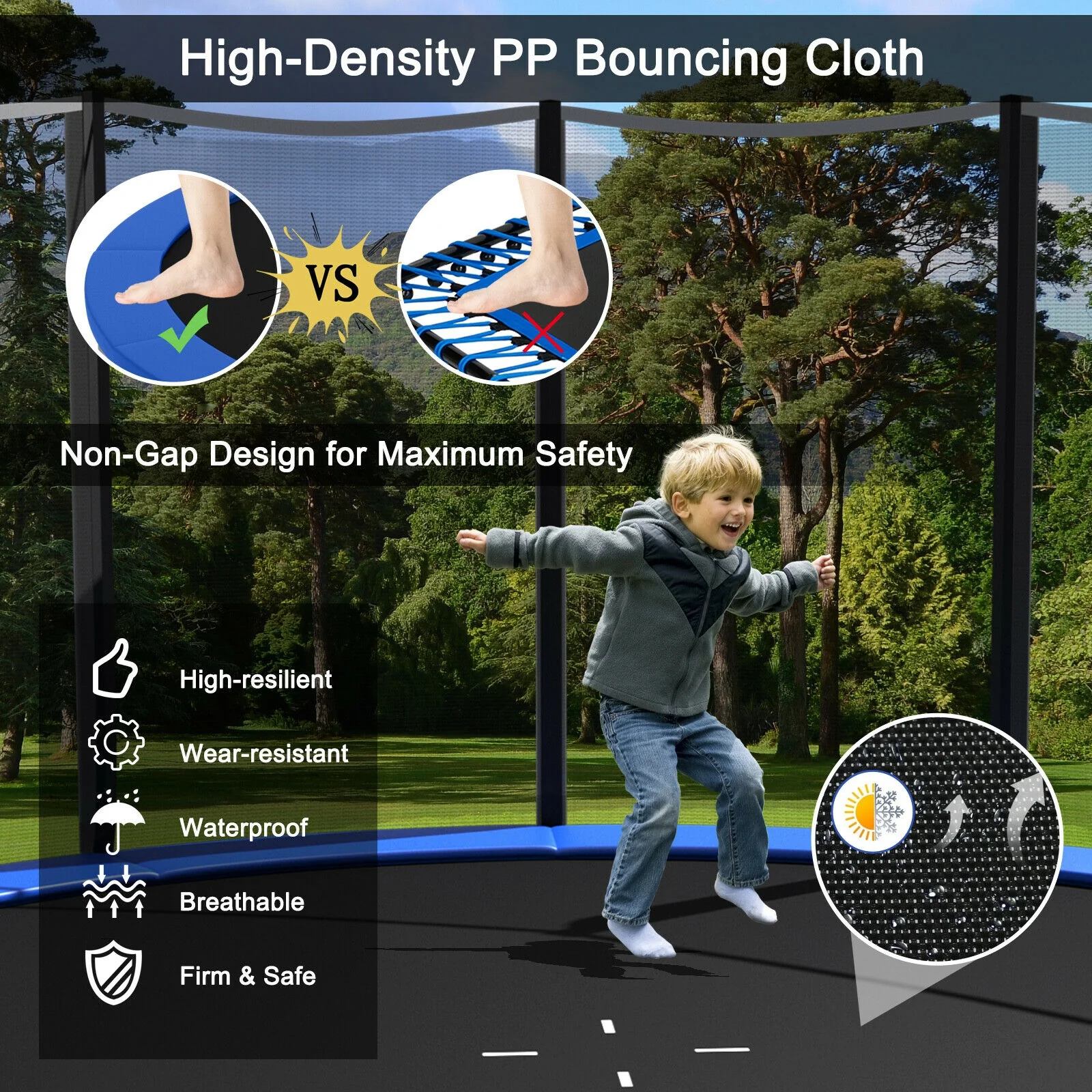 8/10/12/14/15/16 Feet Outdoor Trampoline Bounce Combo with Safety Closure Net Ladder - Image 21