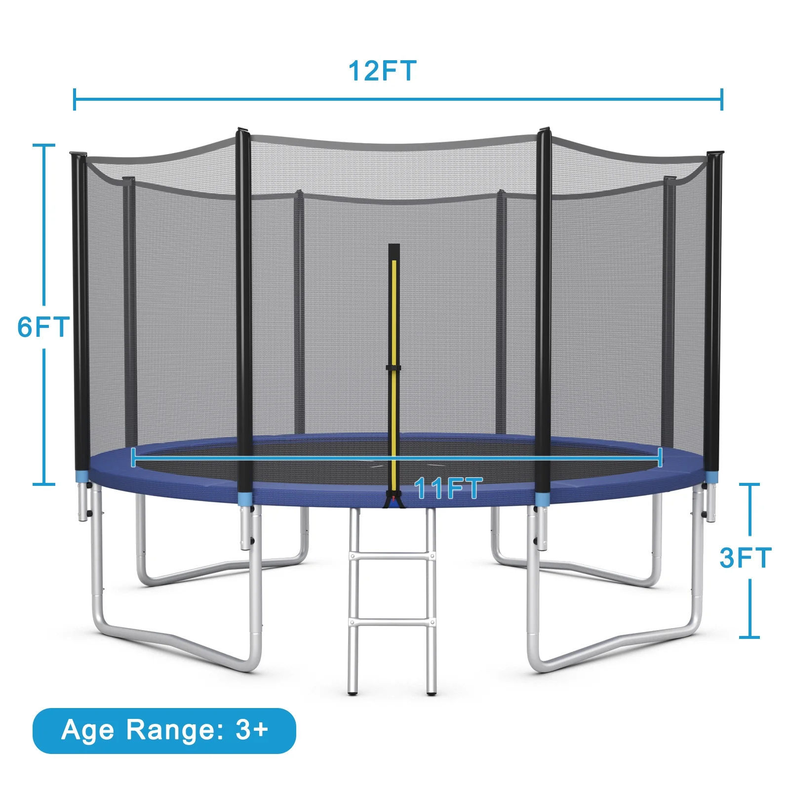 8/10/12/14/15/16 Feet Outdoor Trampoline Bounce Combo with Safety Closure Net Ladder - Image 36
