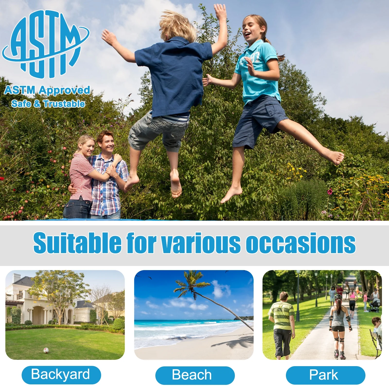 8/10/12/14/15/16 Feet Outdoor Trampoline Bounce Combo with Safety Closure Net Ladder - Image 37
