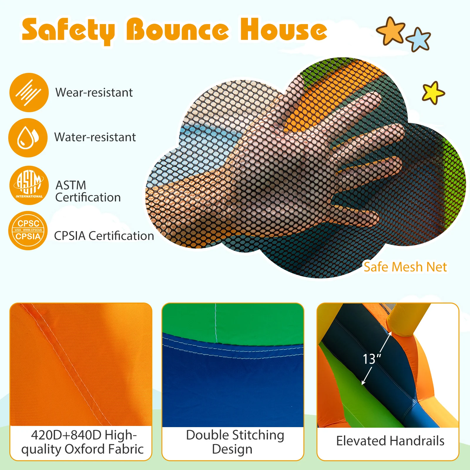 8-in-1 Inflatable Bounce House Water Park without Blower - Image 4