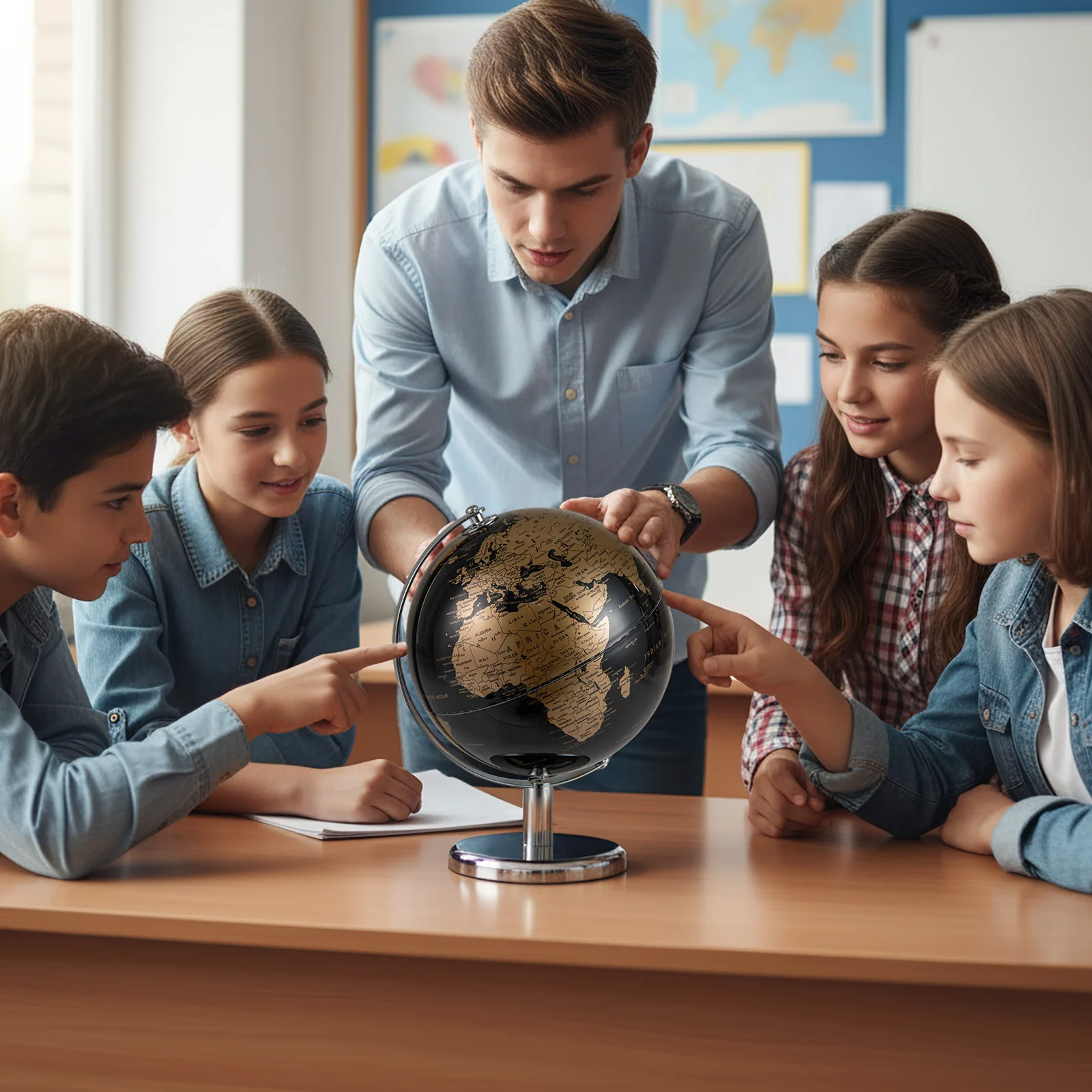 8" World Globe Modern Decorative Tabletop Earth Globe - Image 13