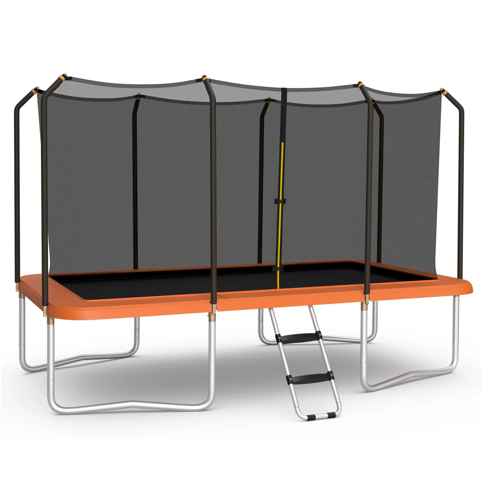 8 x 14 Feet Rectangular Recreational Trampoline with Safety Enclosure Net and Ladder - Image 11