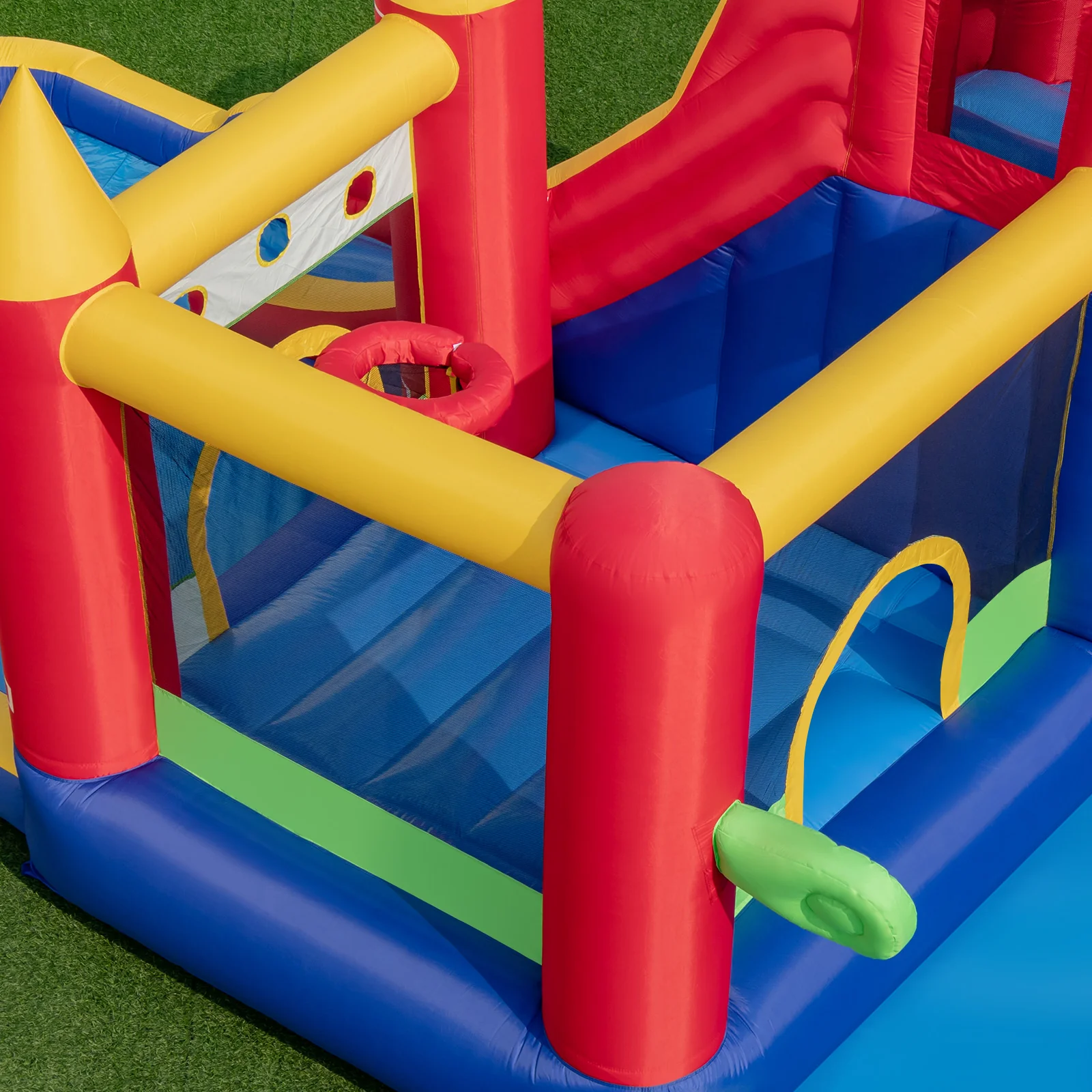 9-in-1 Inflatable Bounce Castle with Water Slide and Splash Pool with 735W Blower - Image 7