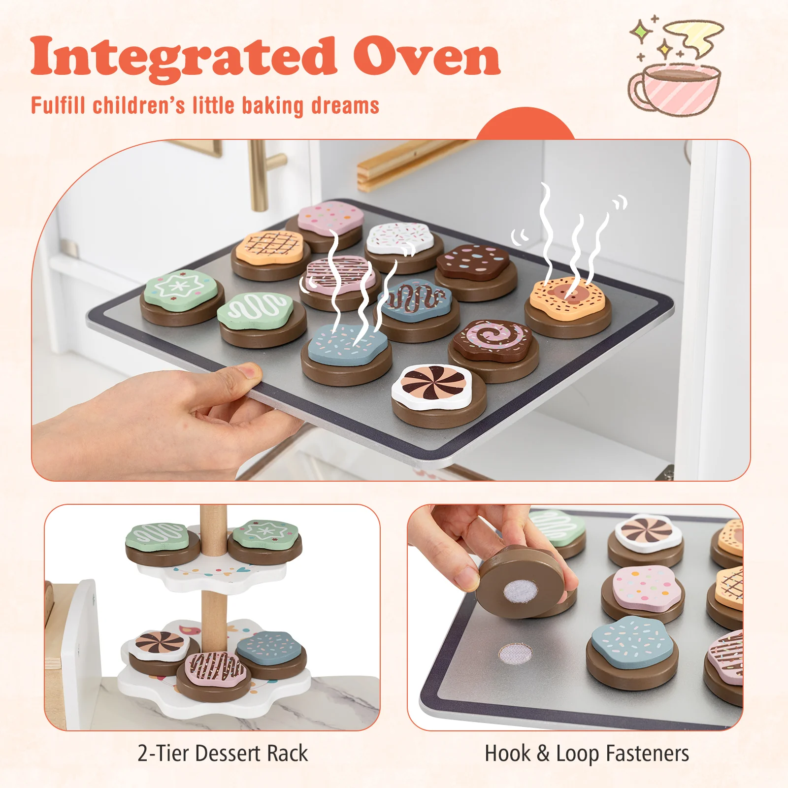 Children Pretend Toy Kitchen Playset with Light and Sound - Image 16