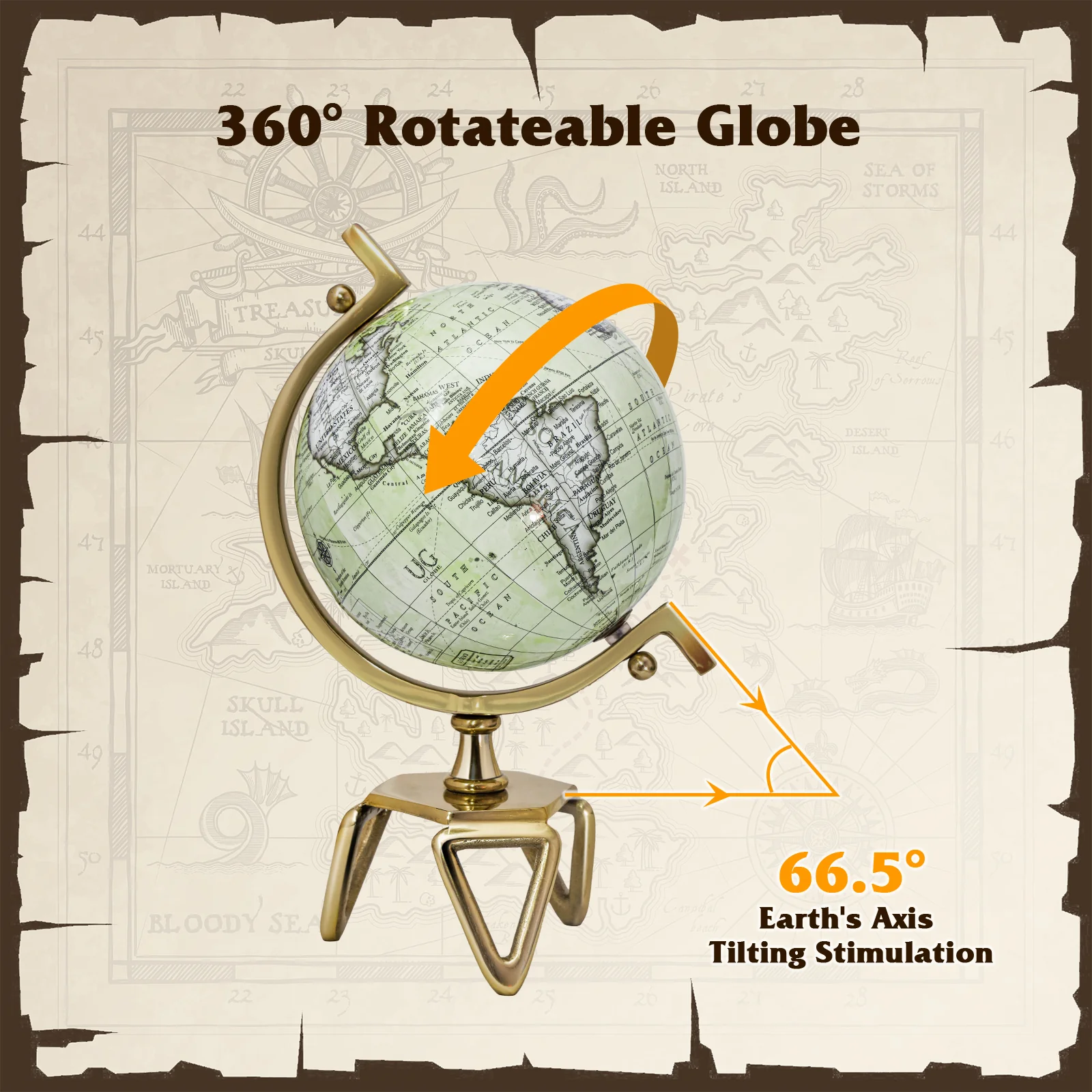Educational Geographic 5/8/10 Inch World Globe with Triangle Metal Stand - Image 16
