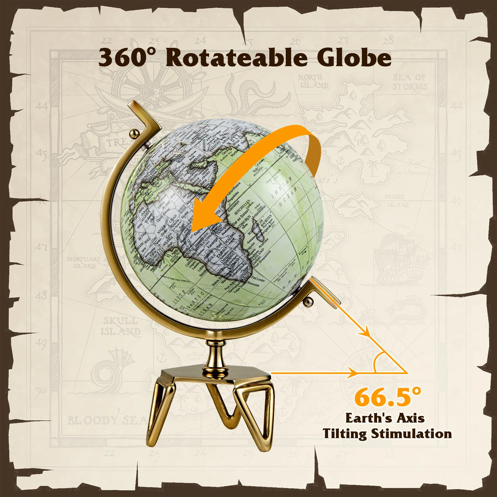 Educational Geographic 5/8/10 Inch World Globe with Triangle Metal Stand - Image 24