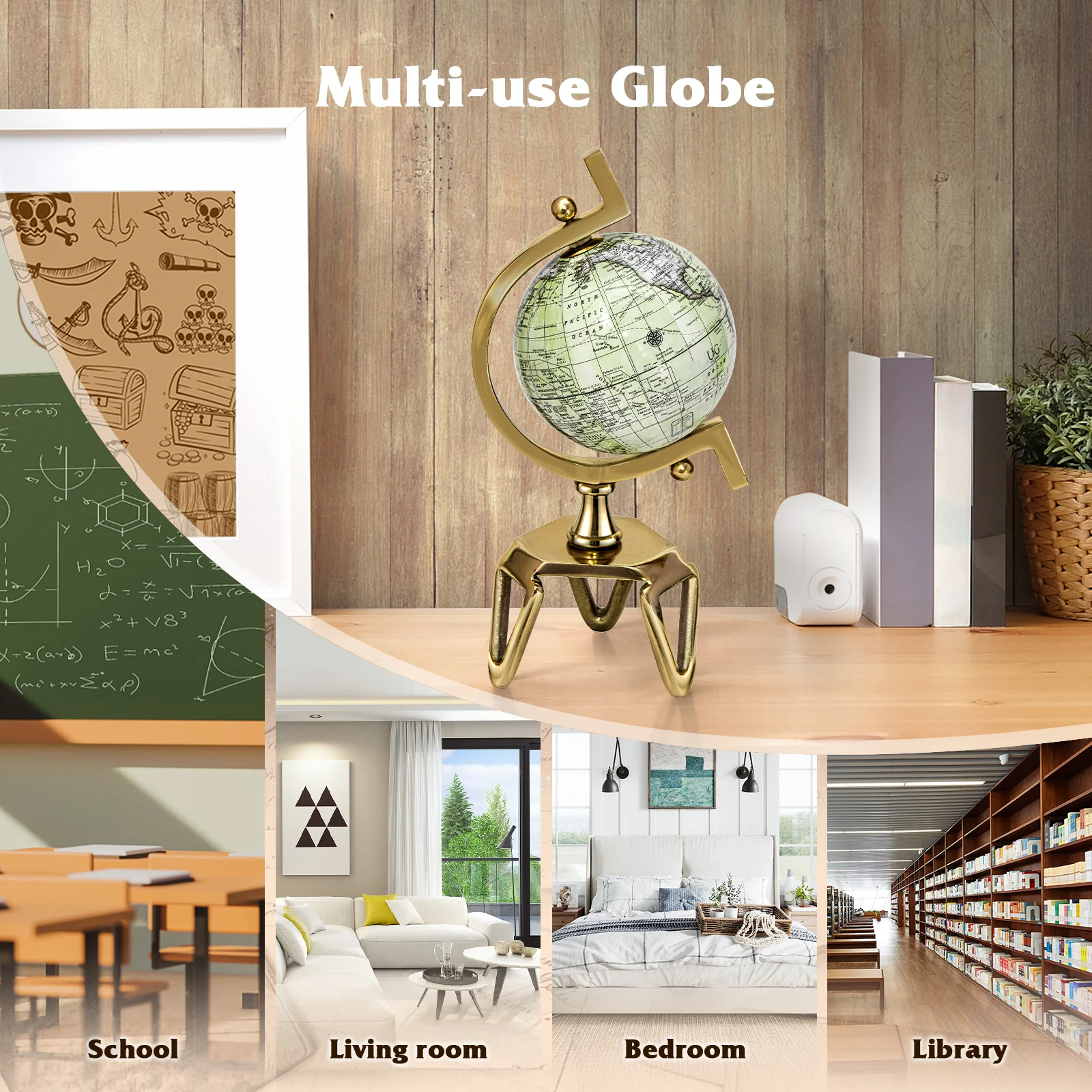 Educational Geographic 5/8/10 Inch World Globe with Triangle Metal Stand - Image 7