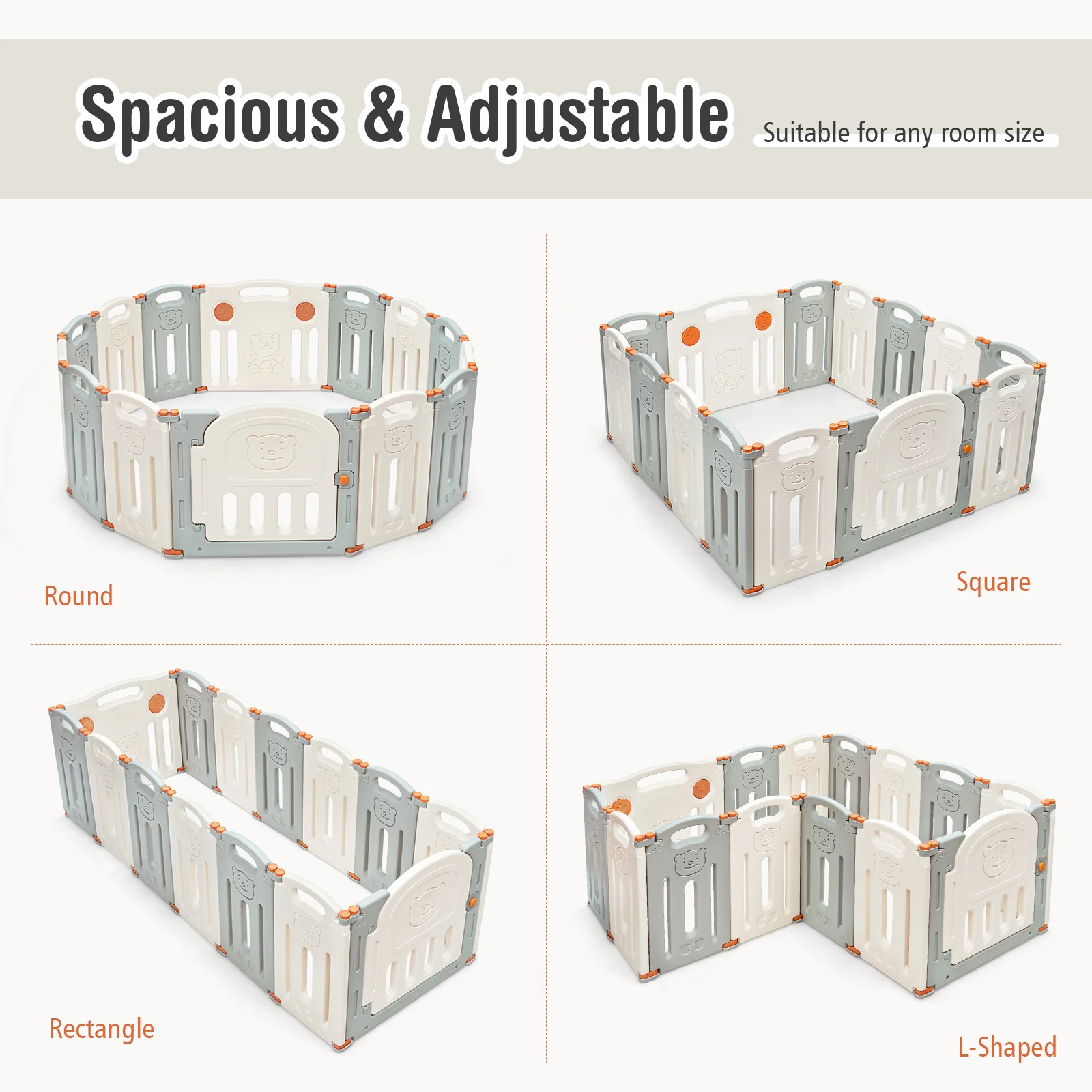 Foldable Baby Playpen 14 Panel Activity Center Safety Play Yard - Image 7