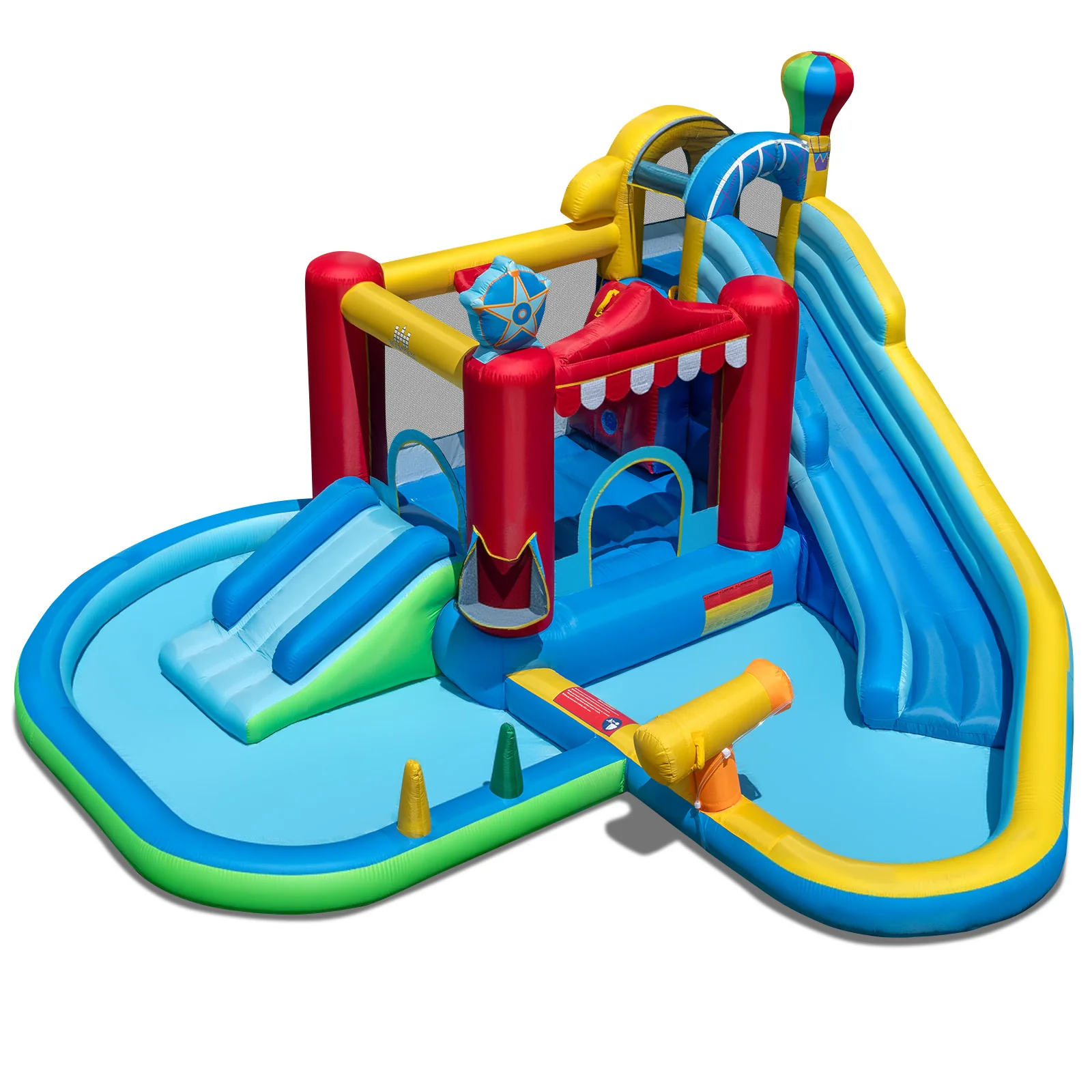 Inflatable Water Park with Splash Pool and Water Cannon for Birthday Party Without Blower - Image 2