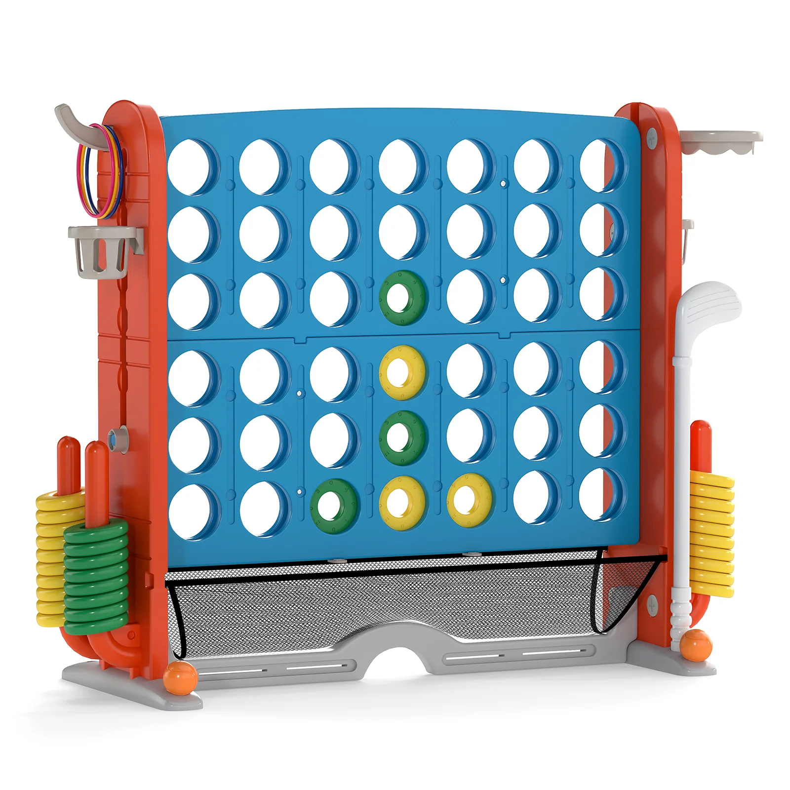Jumbo 4-to-Score Game with Ring-toss and Basketball Hoop - Image 12