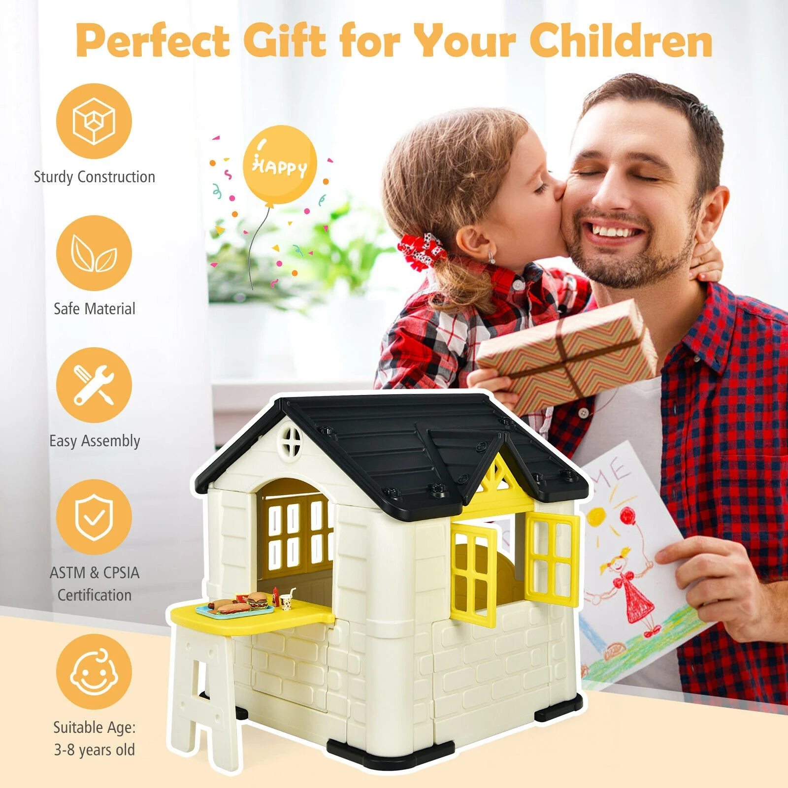 Kid’s Playhouse Pretend Toy House For Boys and Girls 7 Pieces Toy Set - Image 21