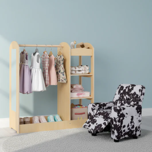 Kids Room Set: Recliner + Natural Study Desk & Chair + 4-ft Christmas Tree + Natural Dress-Up Storage - Image 5