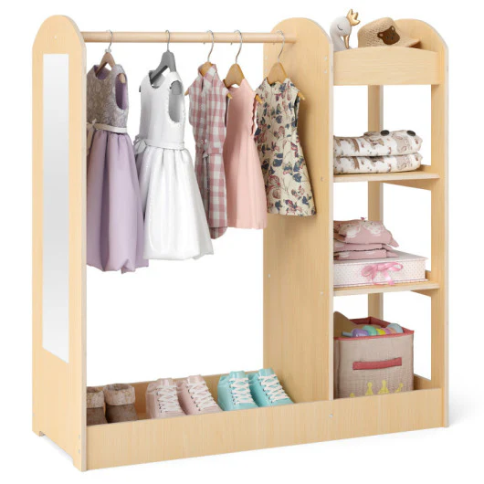 Kids Room Set: Recliner + Natural Study Desk & Chair + 4-ft Christmas Tree + Natural Dress-Up Storage - Image 6